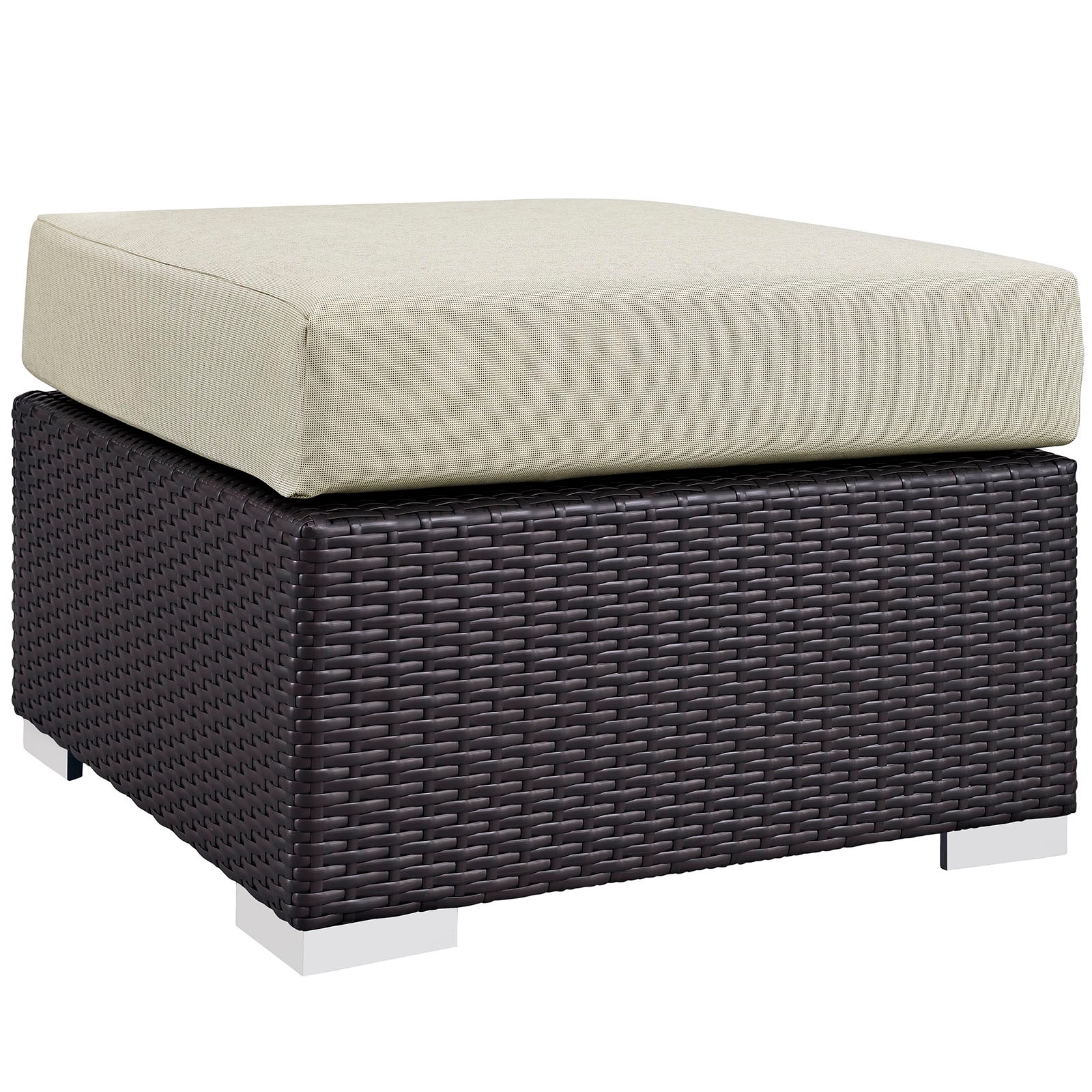 Modway Outdoor Conversation Sets - Convene 5 Piece 98.5" Outdoor Patio Sectional Set Espresso Beige
