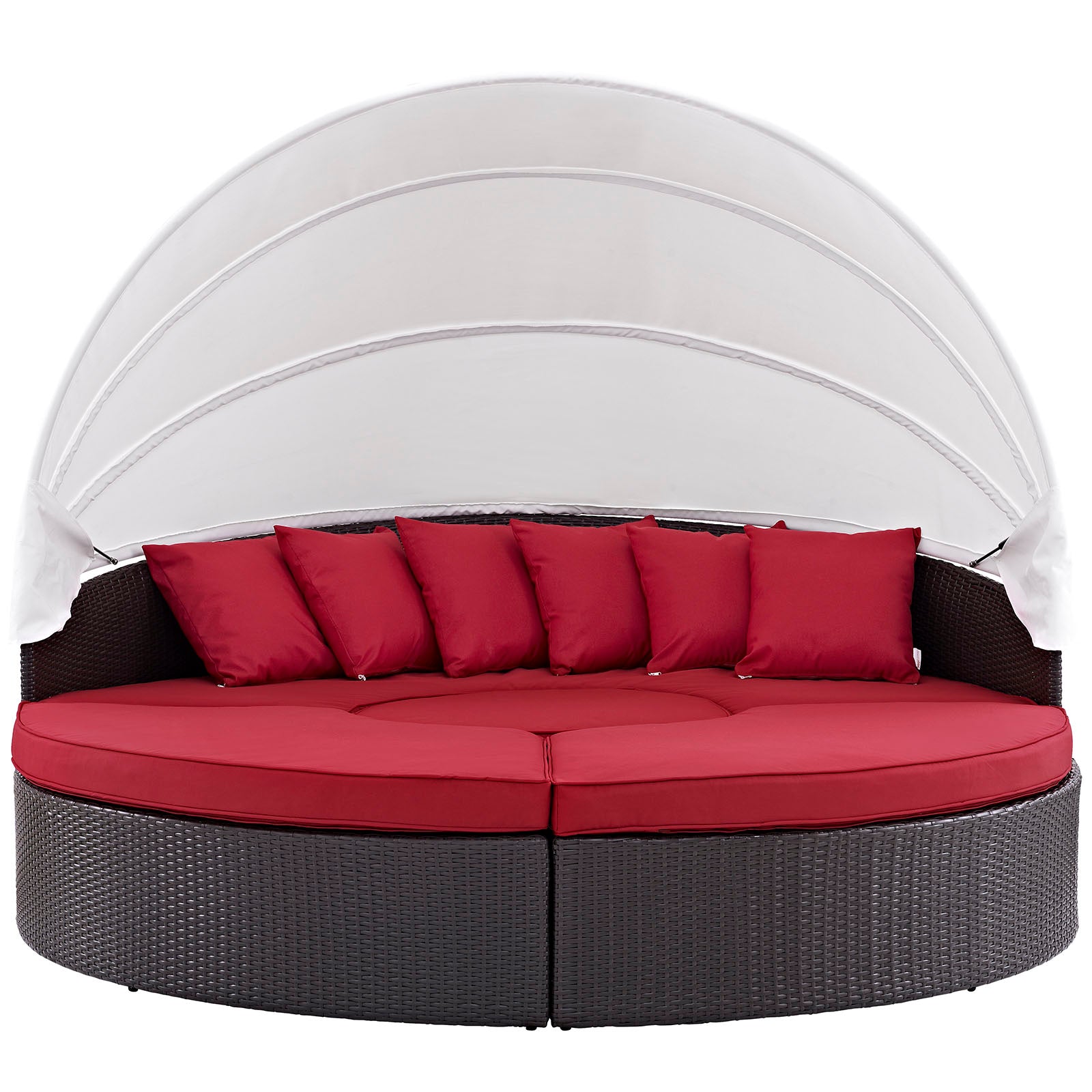 Modway Patio Daybeds - Convene Canopy Outdoor Patio 86.5"W Daybed Espresso Red