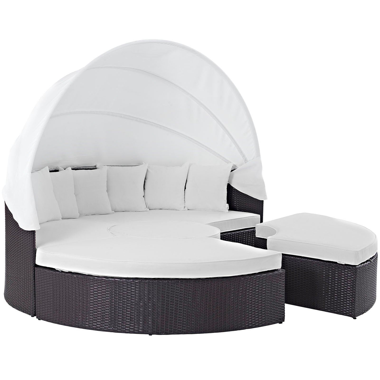 Modway Patio Daybeds - Convene Canopy Outdoor Patio 86.5"W Daybed Espresso White
