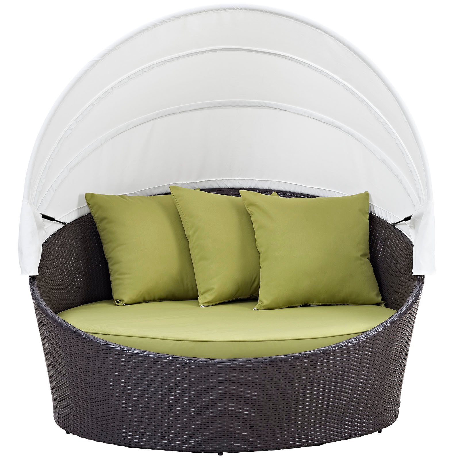 Modway Patio Daybeds - Convene Canopy Outdoor Patio Daybed Espresso Peridot