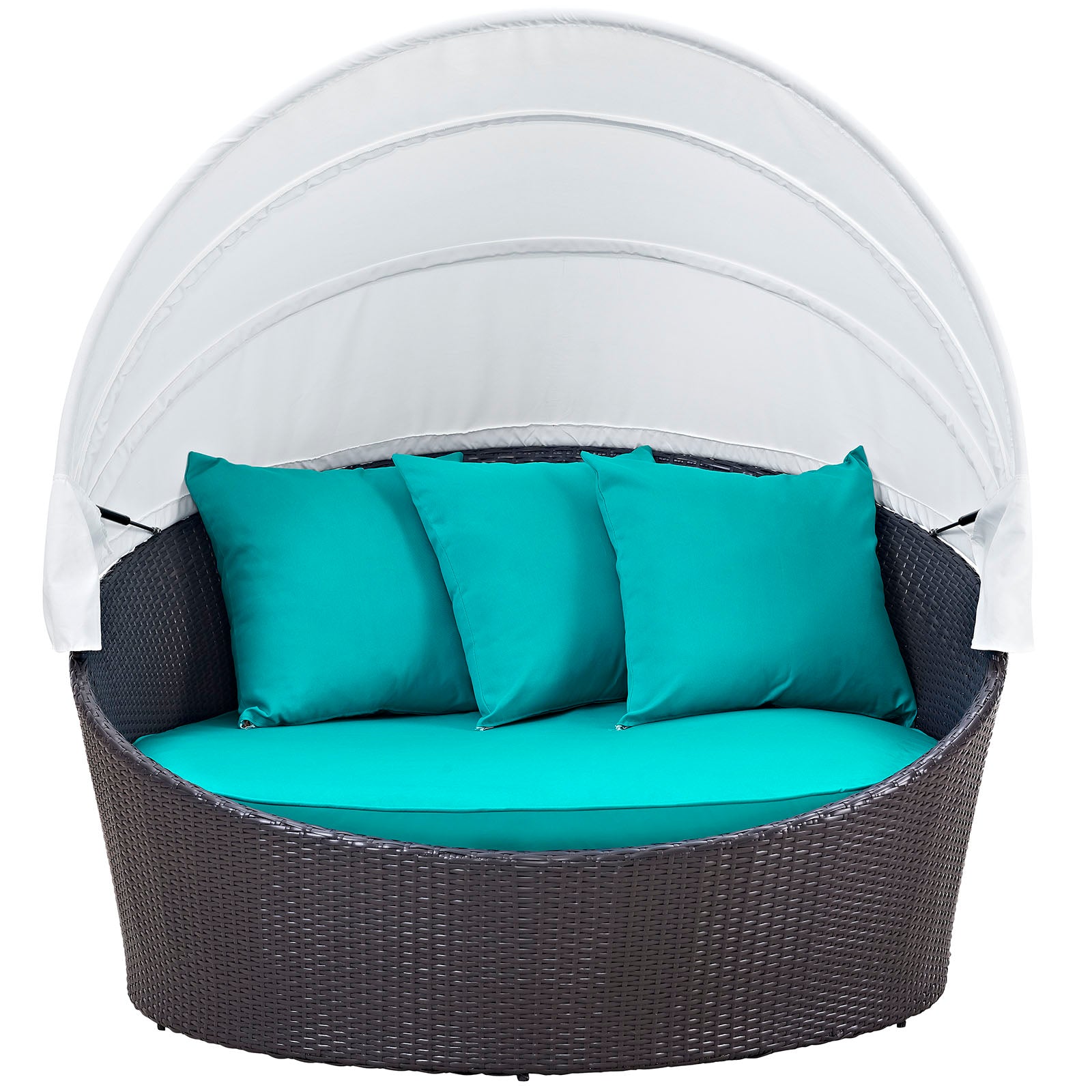 Modway Patio Daybeds - Convene Canopy Outdoor Patio Daybed Espresso Turquoise