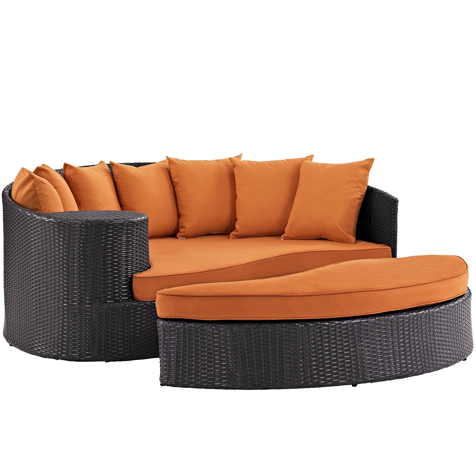 Modway Patio Daybeds - Convene Outdoor Patio Daybed Espresso Orange