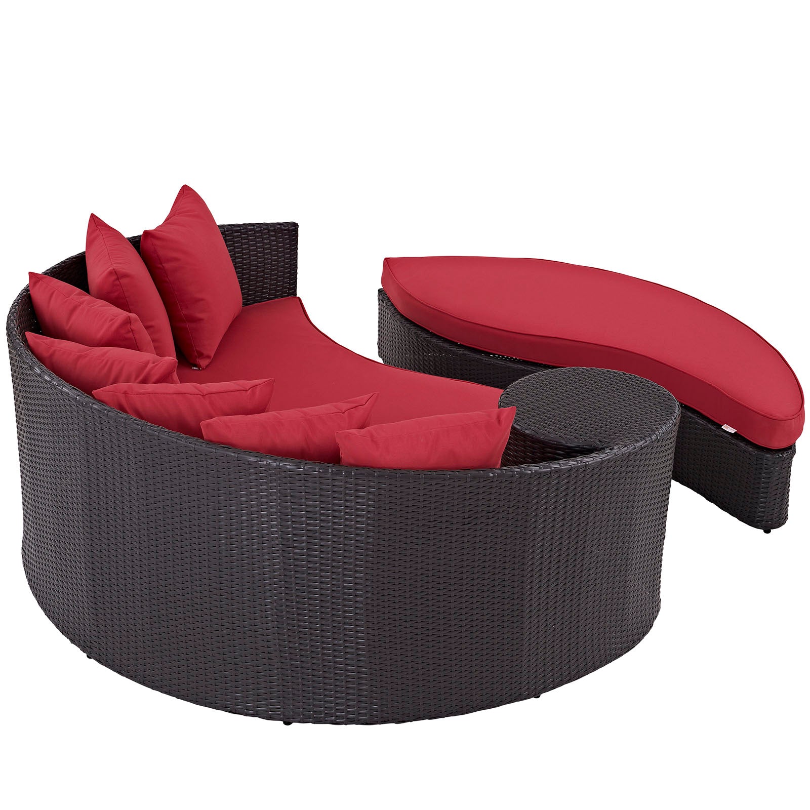 Modway Patio Daybeds - Convene Outdoor Patio Daybed Espresso Red