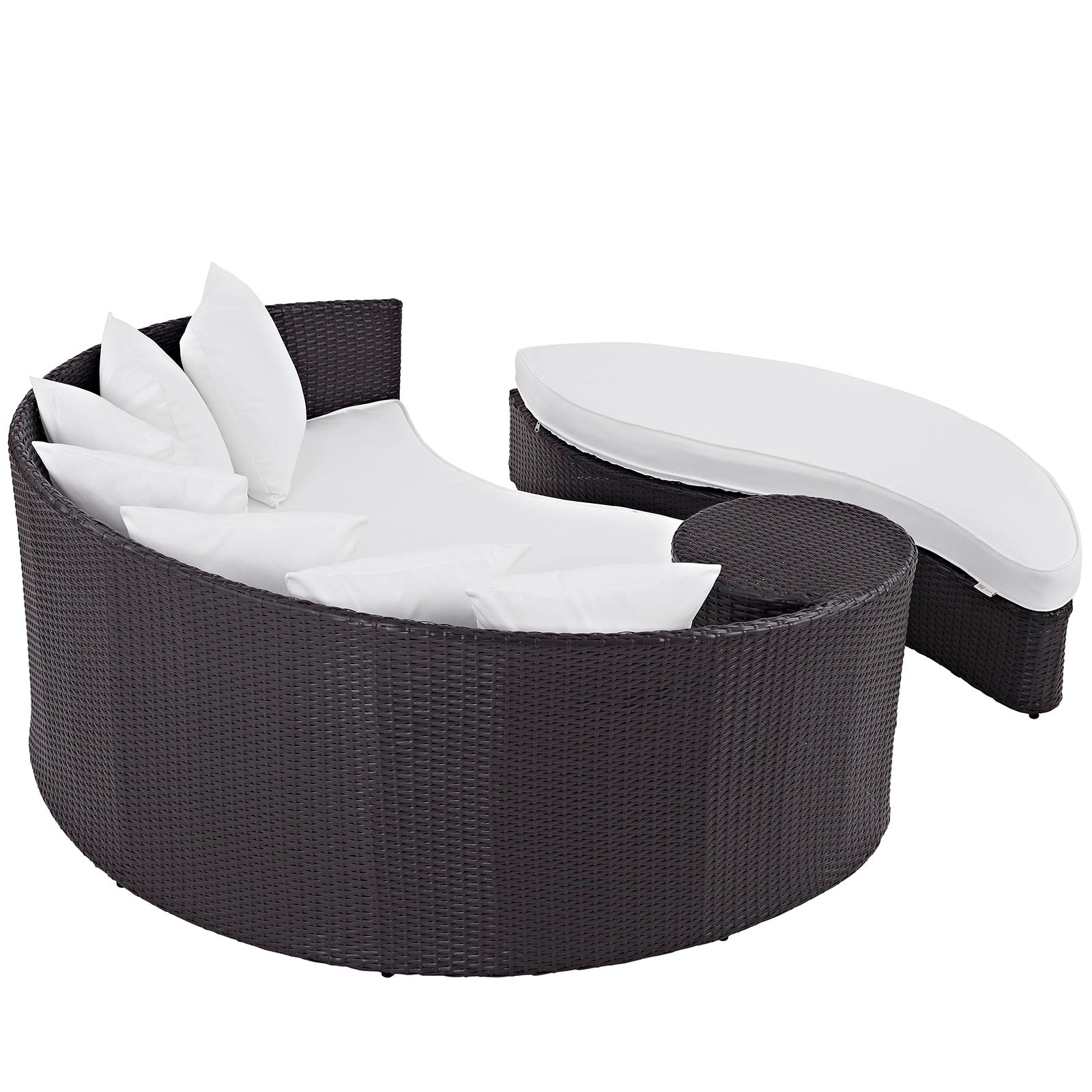 Modway Patio Daybeds - Convene Outdoor Patio Daybed Espresso White