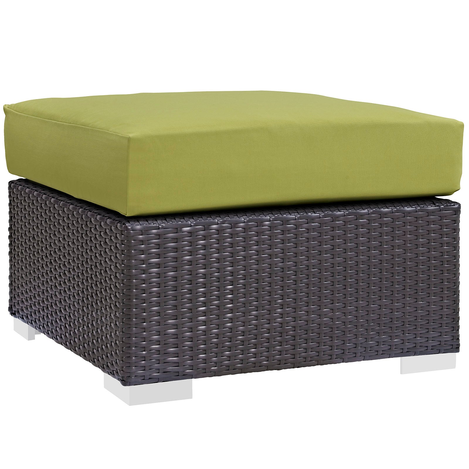 Modway Outdoor Conversation Sets - EEI-2178-EXP-PER-SET Convene 3 Piece Outdoor Patio Sofa Set Espresso Peridot