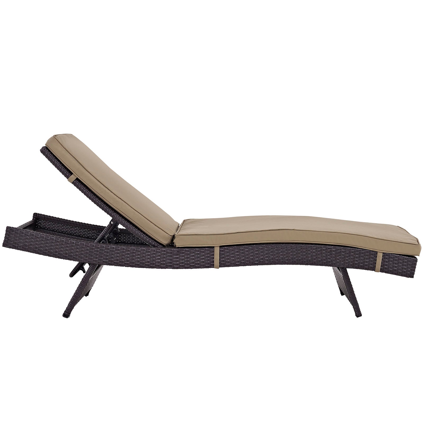 Modway Outdoor Loungers - Convene Outdoor Patio Chaise Espresso Mocha