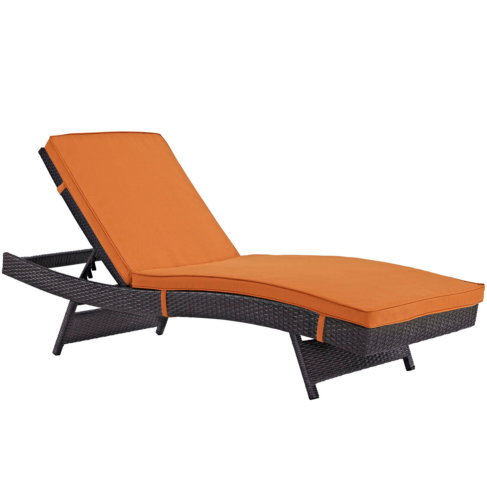 Modway Outdoor Loungers - Convene Outdoor Patio Chaise Espresso Orange