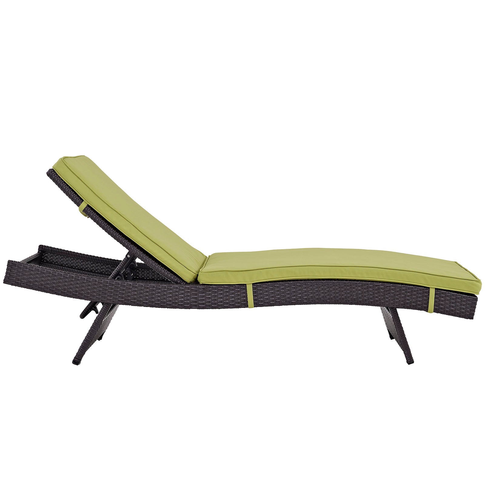 Modway Outdoor Loungers - Convene Outdoor Patio Chaise Espresso Peridot