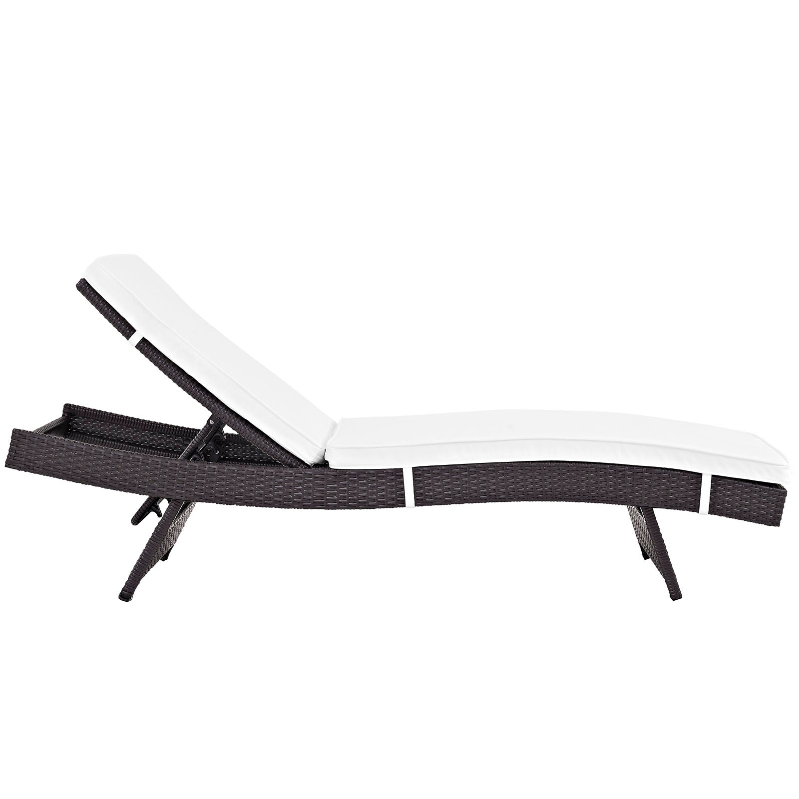 Modway Outdoor Loungers - Convene Outdoor Patio Chaise Espresso White
