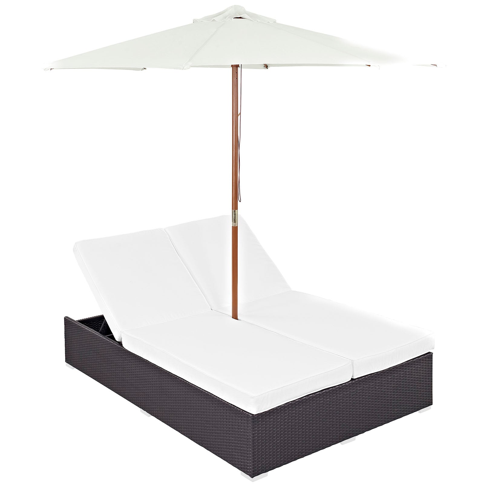 Modway Outdoor Conversation Sets - Convene-Double-Outdoor-Patio-Chaise-Espresso-White