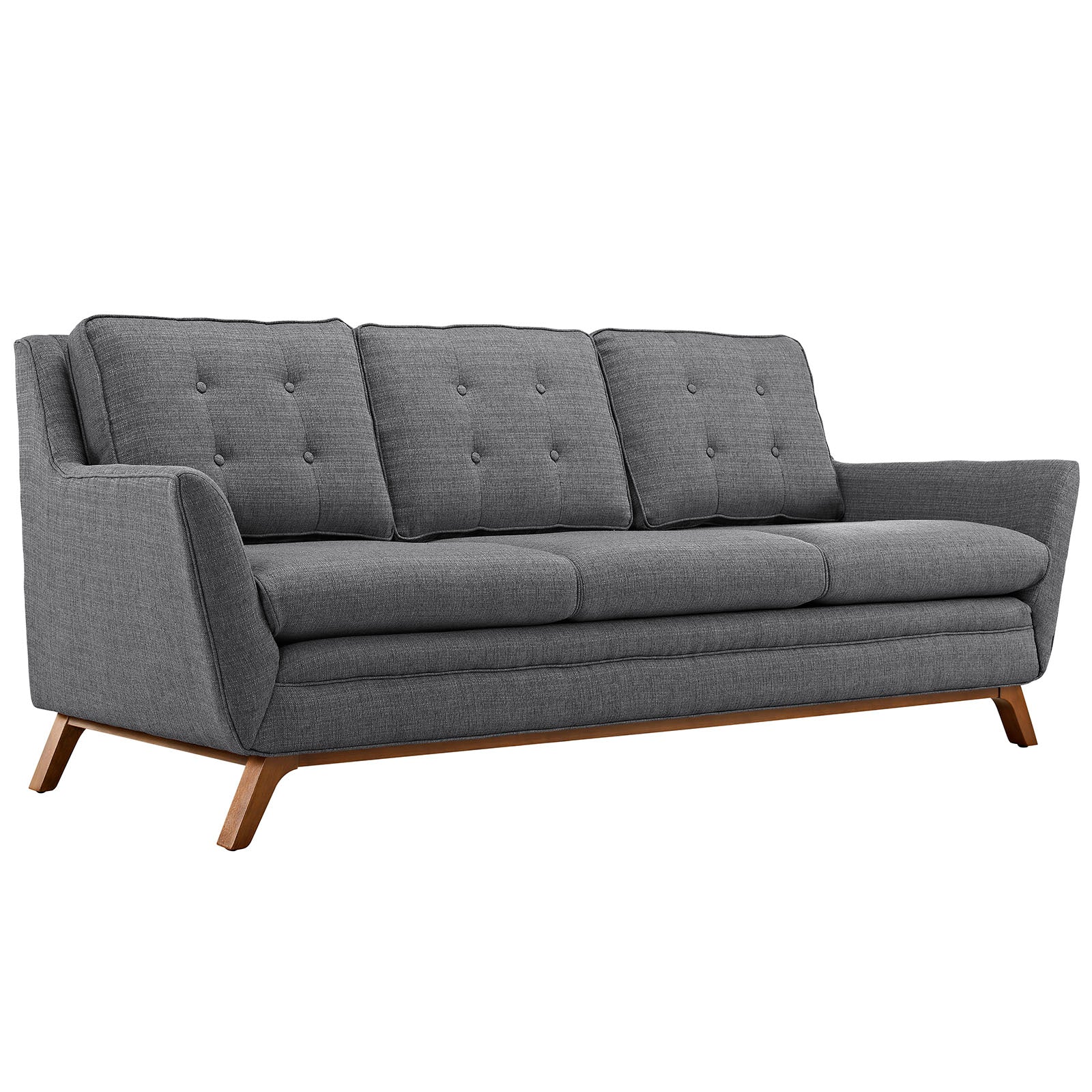 Modway Living Room Sets - Beguile 3 Piece Upholstered Fabric Living Room Set Gray