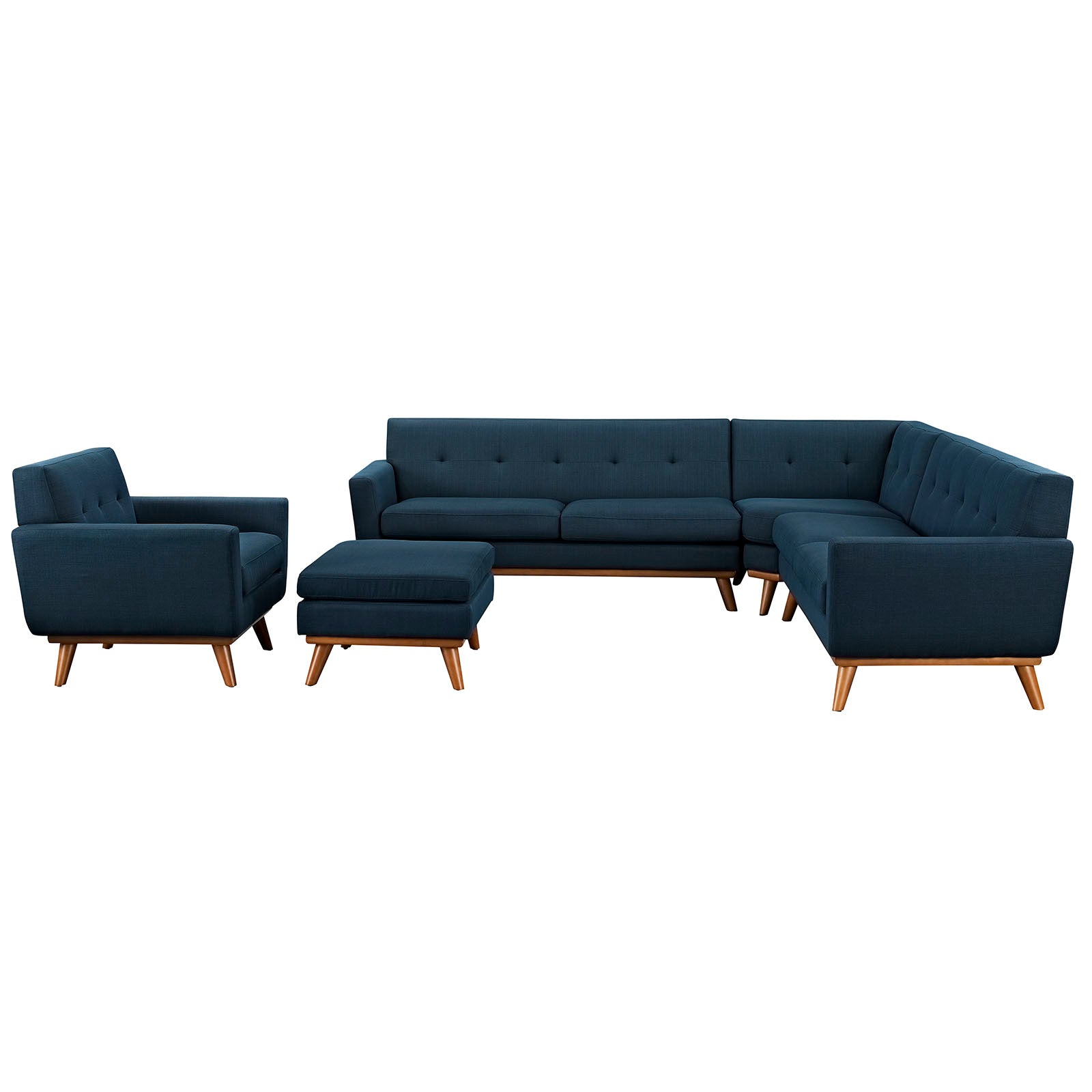 Modway Living Room Sets - Engage 5 Piece Sectional Sofa Azure