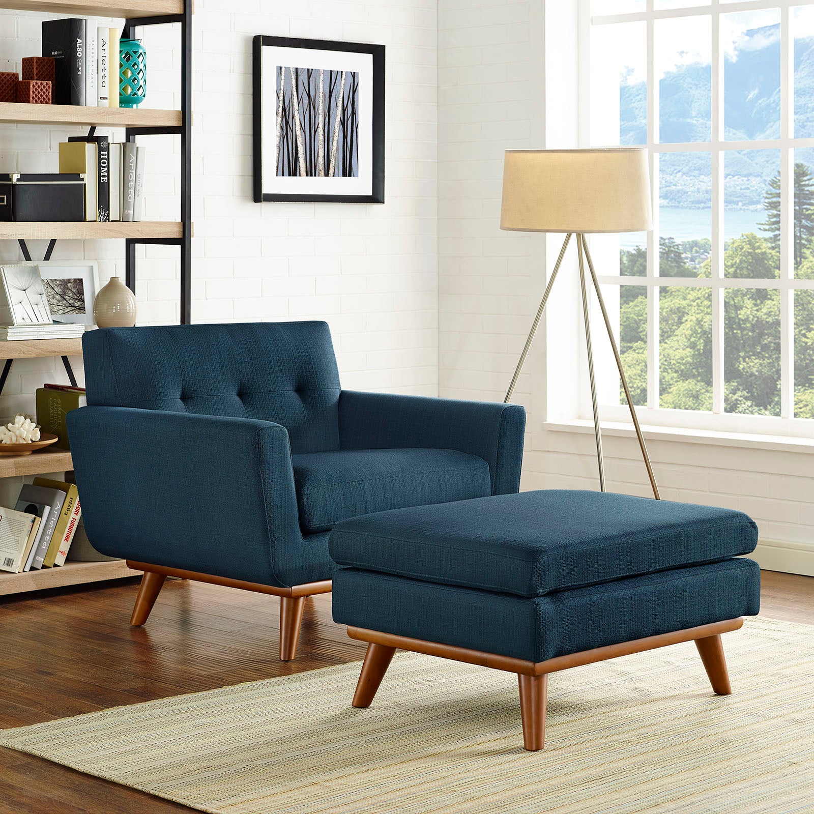Modway Living Room Sets - Engage 2 Piece Armchair and Ottoman Azure