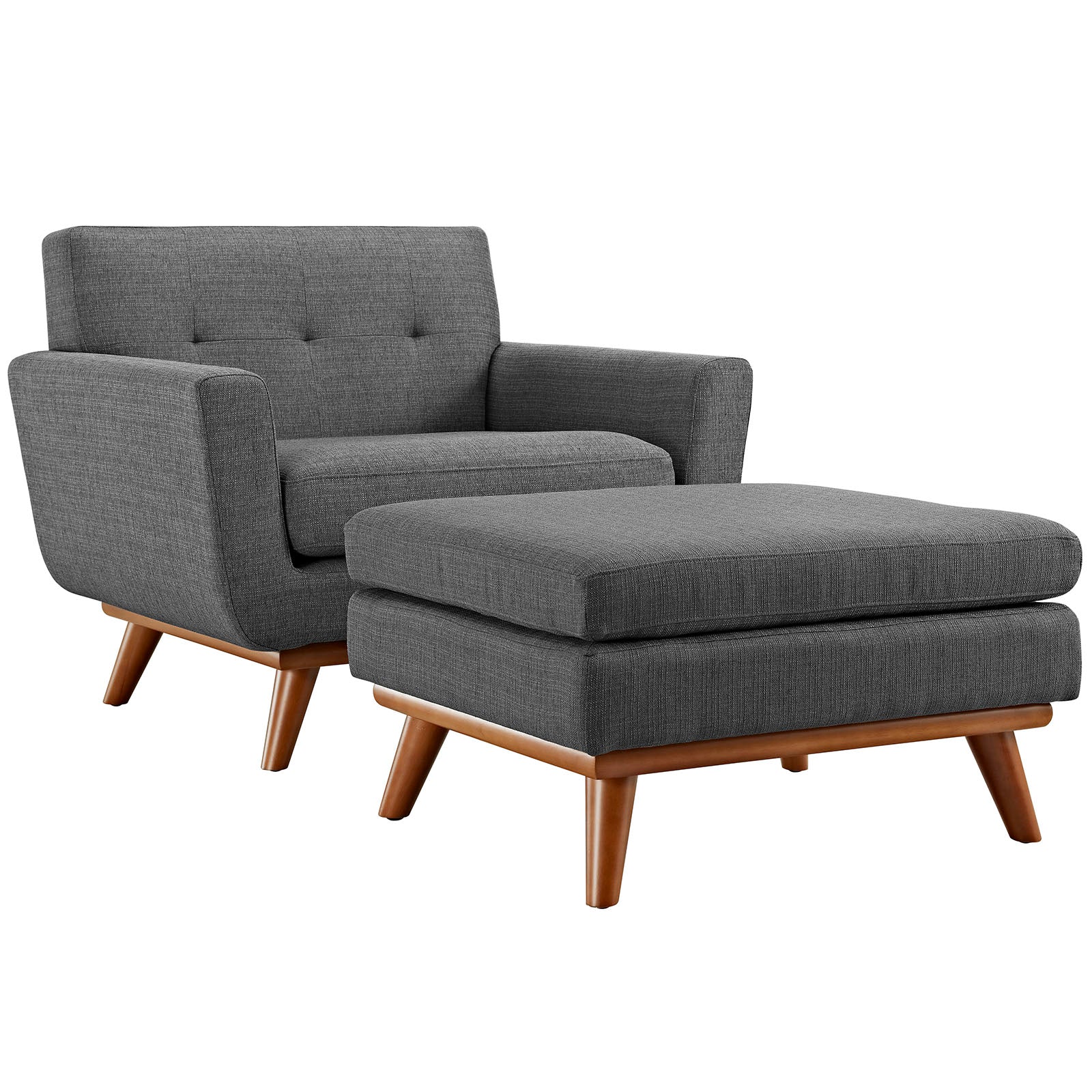 Modway Living Room Sets - Engage 2 Piece Armchair and Ottoman Gray