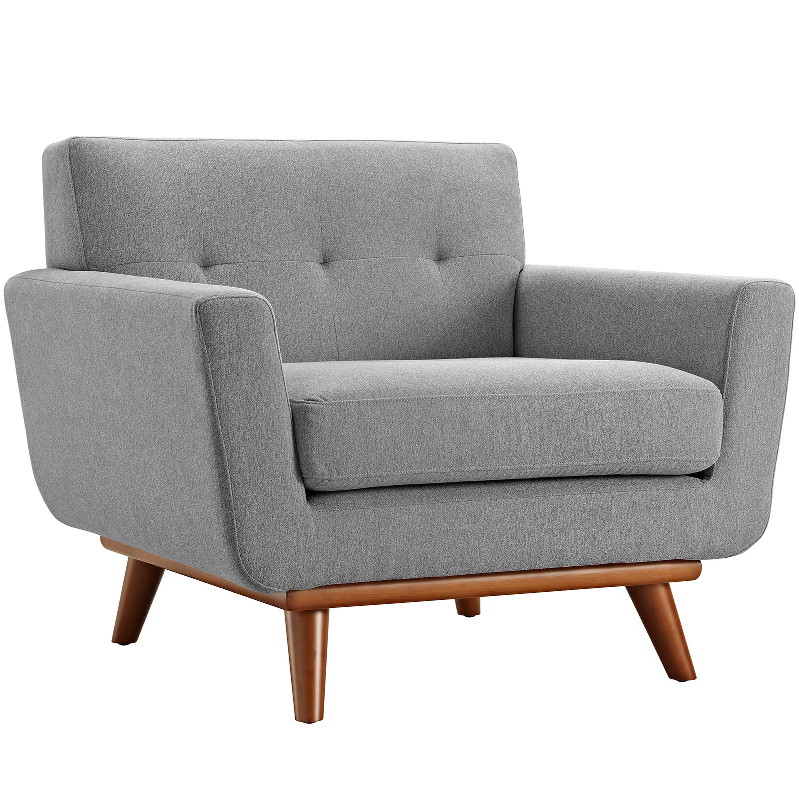 Modway Living Room Sets - Engage 2 Piece Armchair and Ottoman Expectation Gray