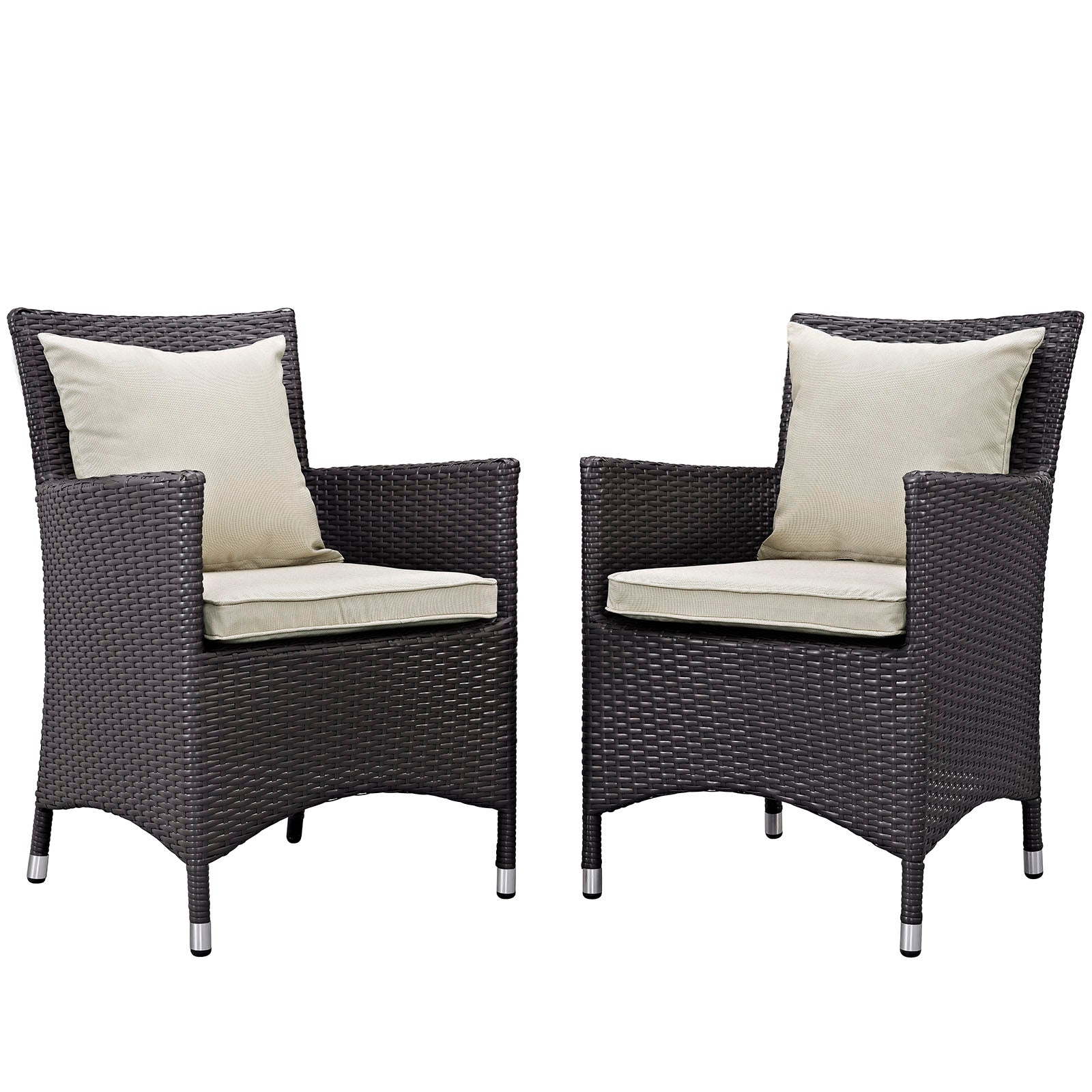 Modway Outdoor Dining Sets - Convene 2 Piece Outdoor Patio Dining Set Espresso Beige