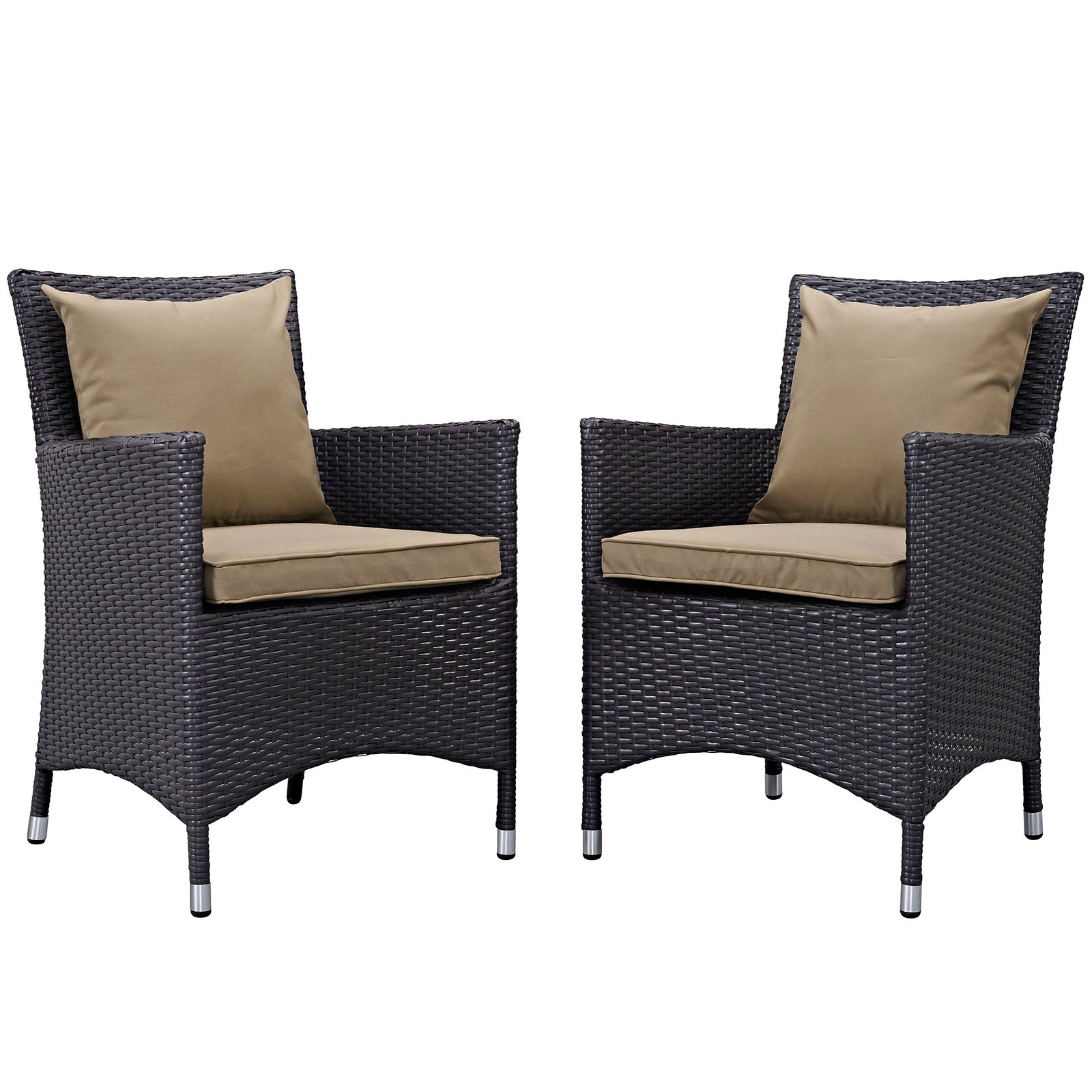 Modway Outdoor Dining Sets - Convene 2 Piece Outdoor Patio Dining Set Espresso Mocha
