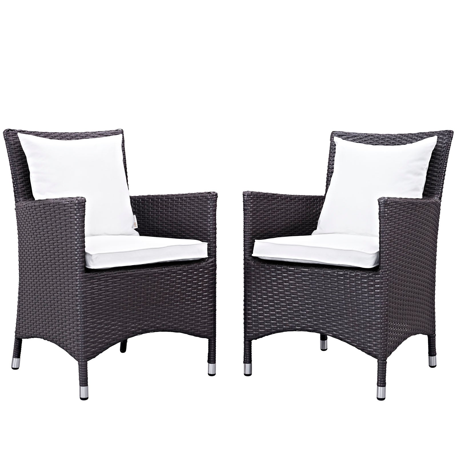 Modway Outdoor Dining Sets - Convene 2 Piece Outdoor Patio Dining Set Espresso White