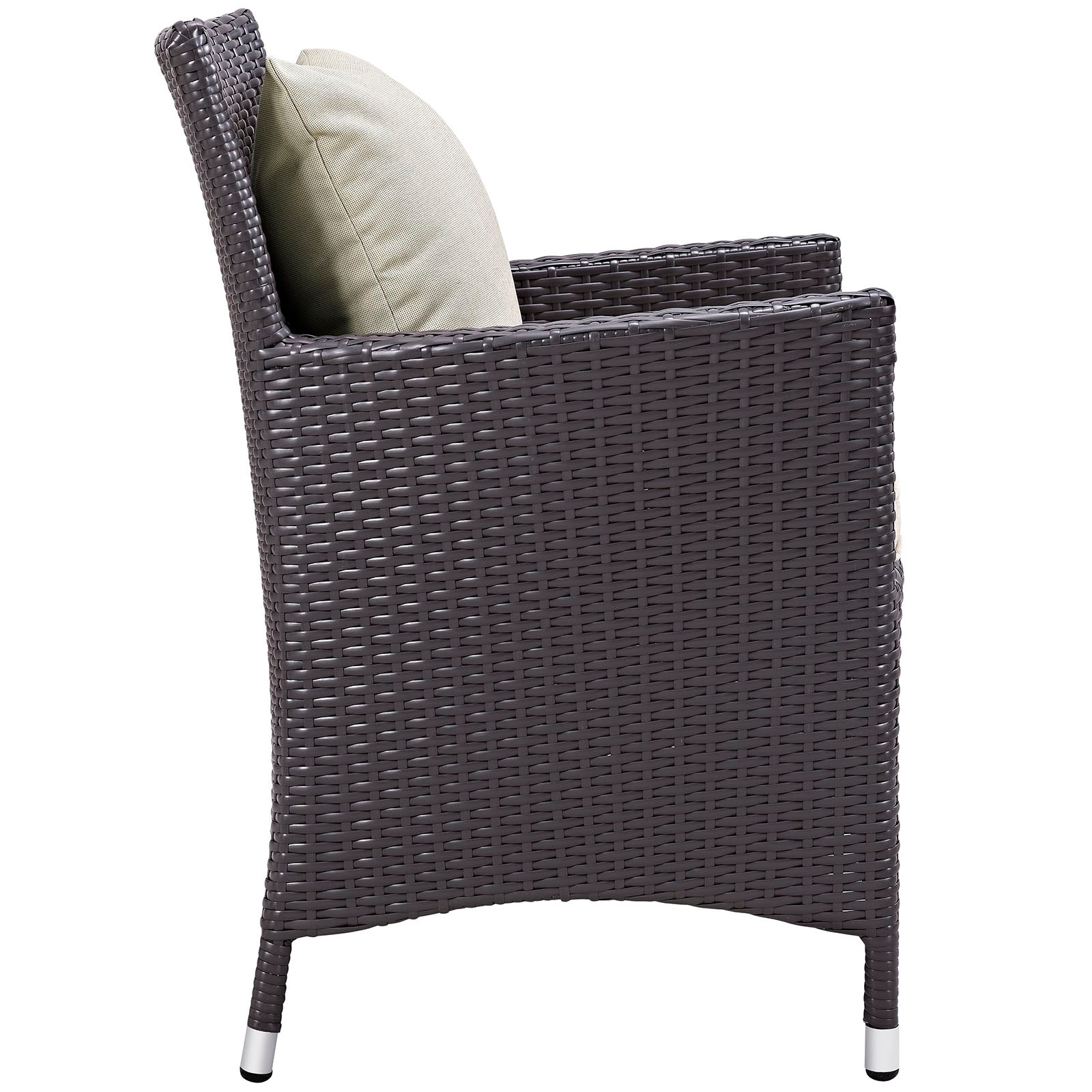 Modway Outdoor Dining Sets - Convene 4 Piece Outdoor Patio Dining Set Espresso Beige