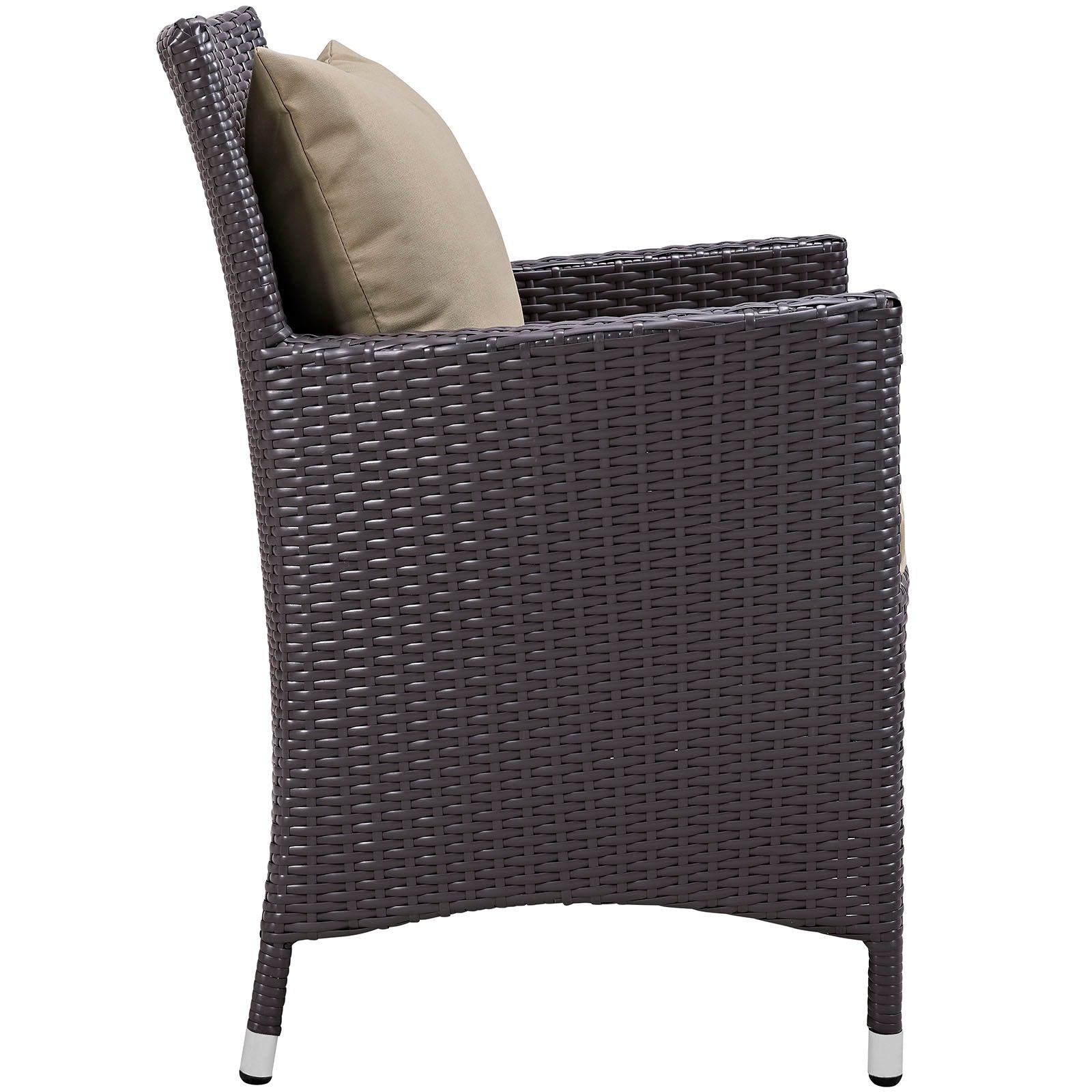 Modway Outdoor Dining Sets - Convene 4 Piece Outdoor Patio Dining Set Espresso Mocha