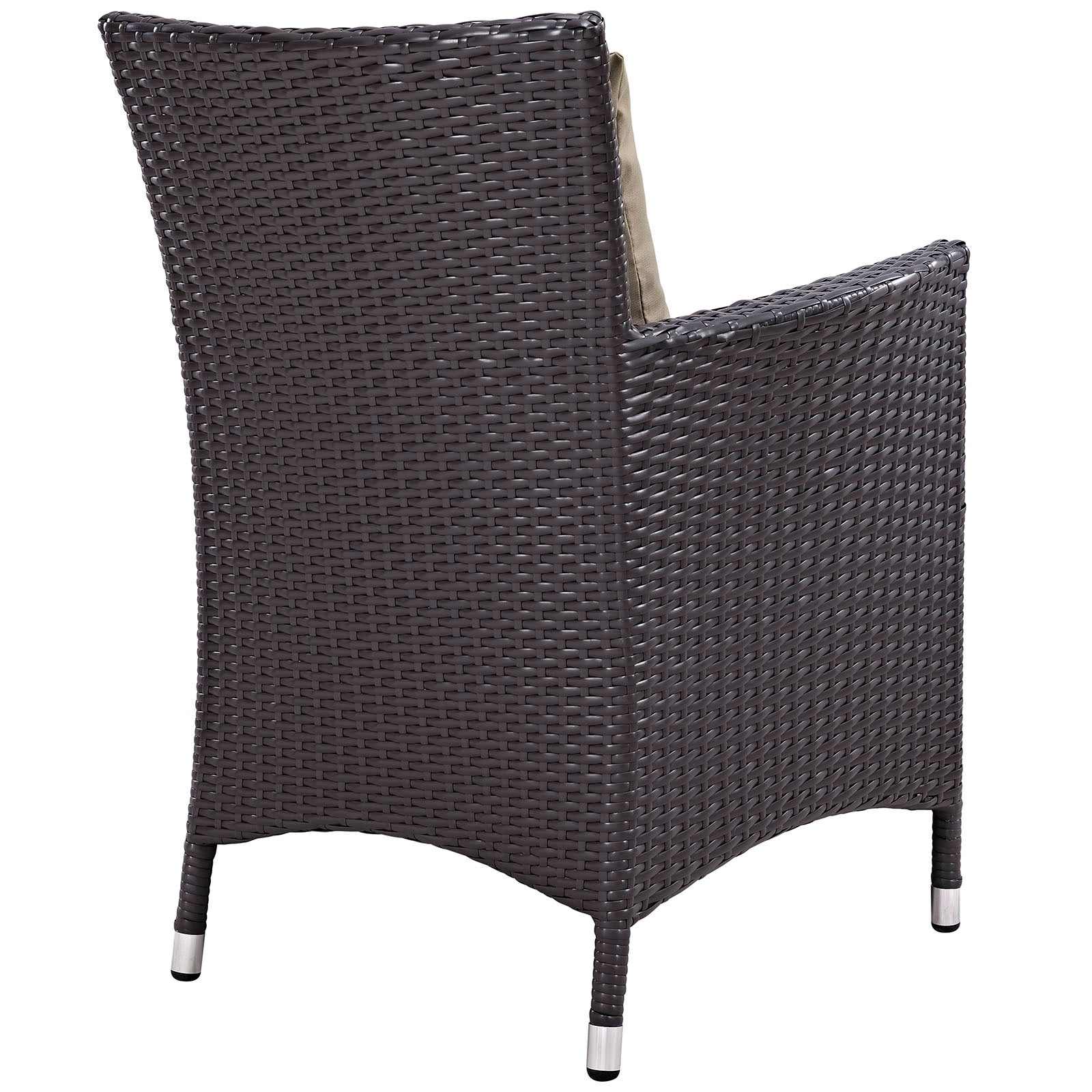 Modway Outdoor Dining Sets - Convene 4 Piece Outdoor Patio Dining Set Espresso Mocha