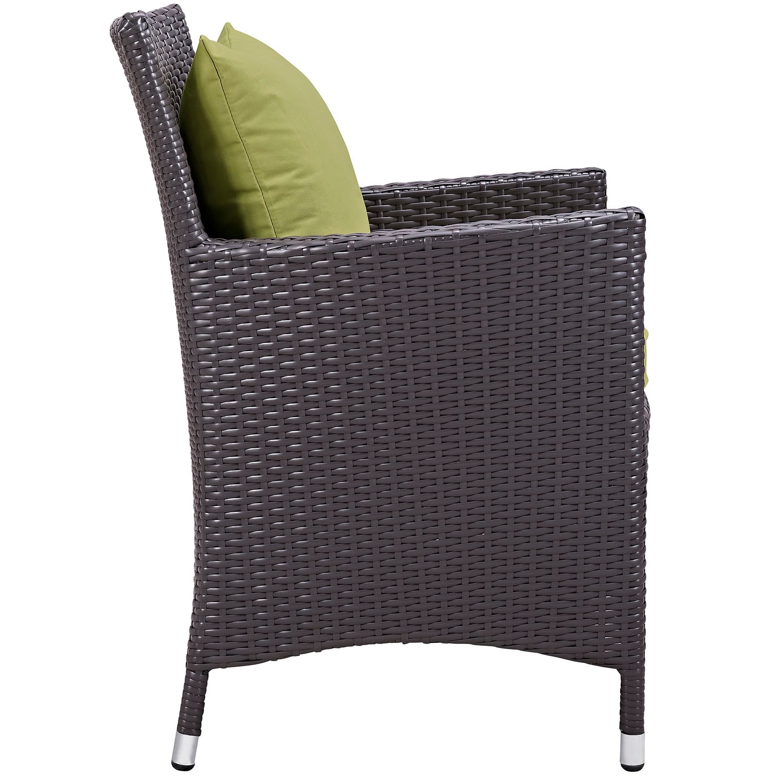 Modway Outdoor Dining Sets - Convene 4 Piece Outdoor Patio Dining Set Espresso Peridot