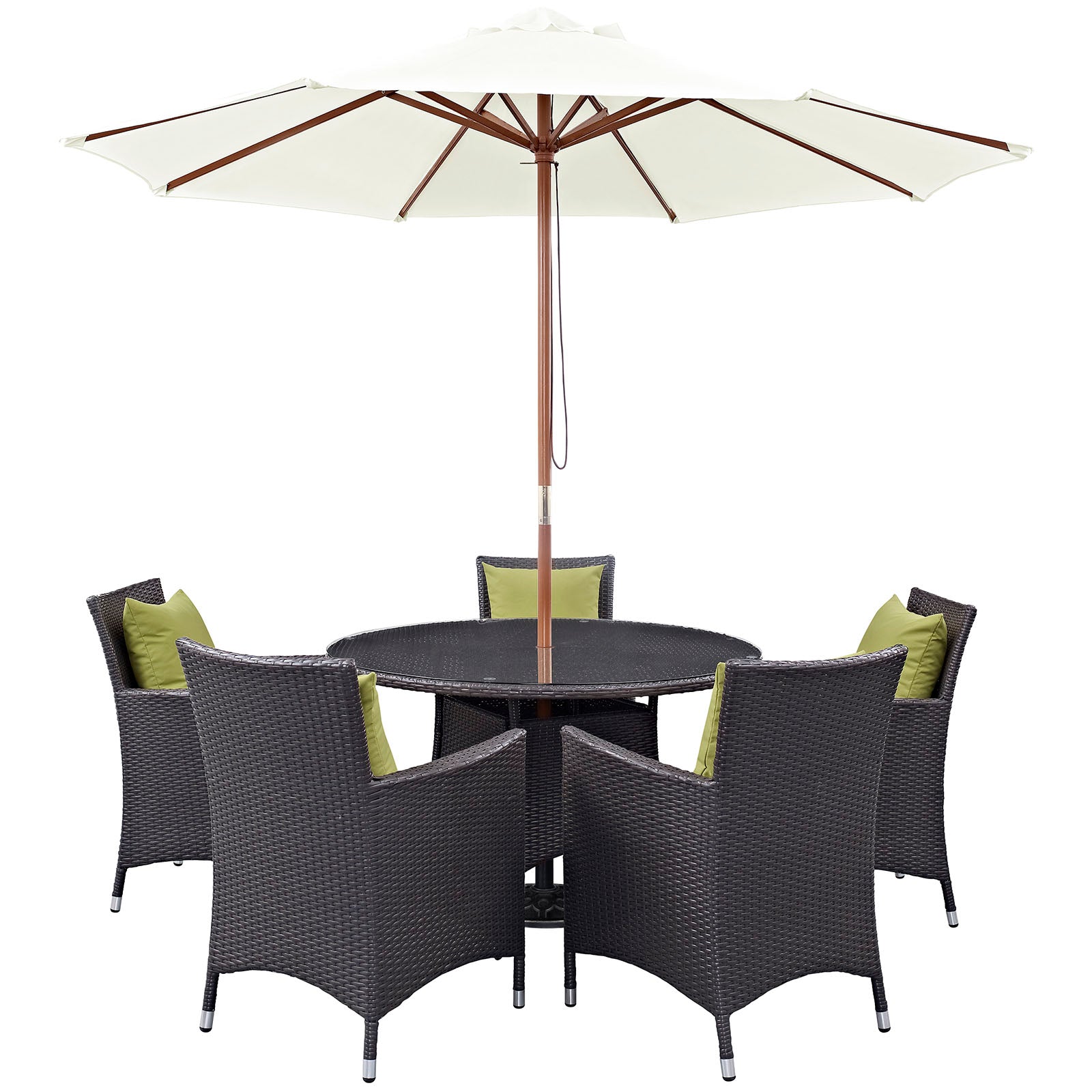 Modway Outdoor Dining Sets - Convene 7 Piece Outdoor Patio Dining Set Peridot