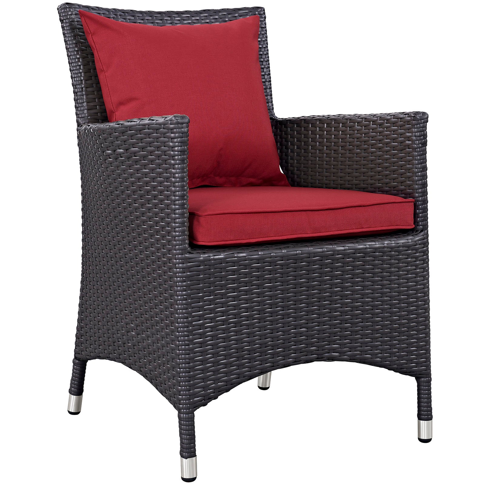 Modway Outdoor Dining Sets - Convene 7 Piece Outdoor Patio Dining Set Espresso Red