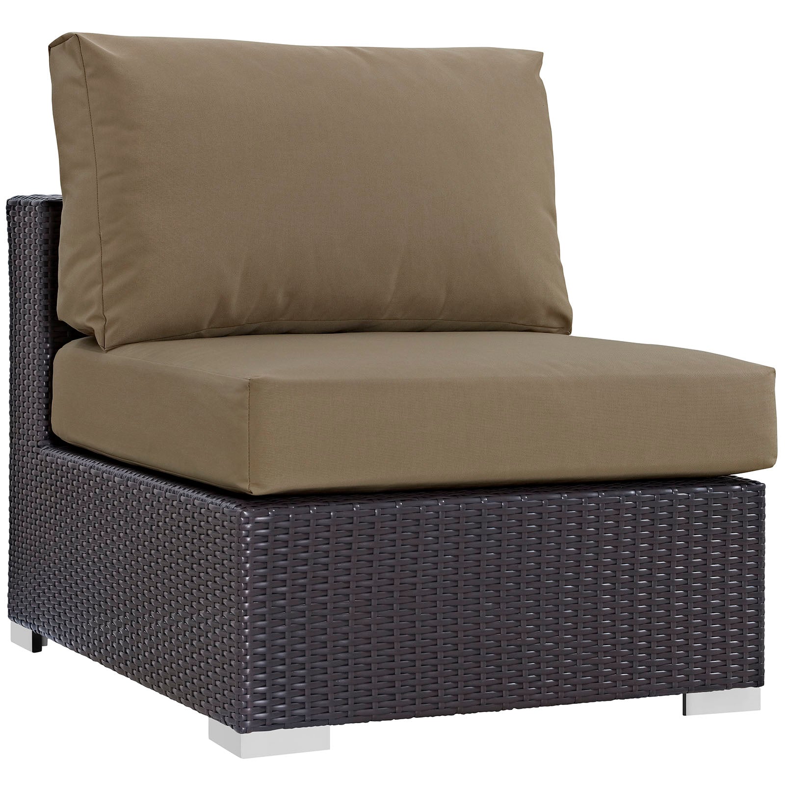 Modway Outdoor Conversation Sets - Convene 8 Piece Outdoor 197.5"W Patio Sectional Set Espresso Mocha