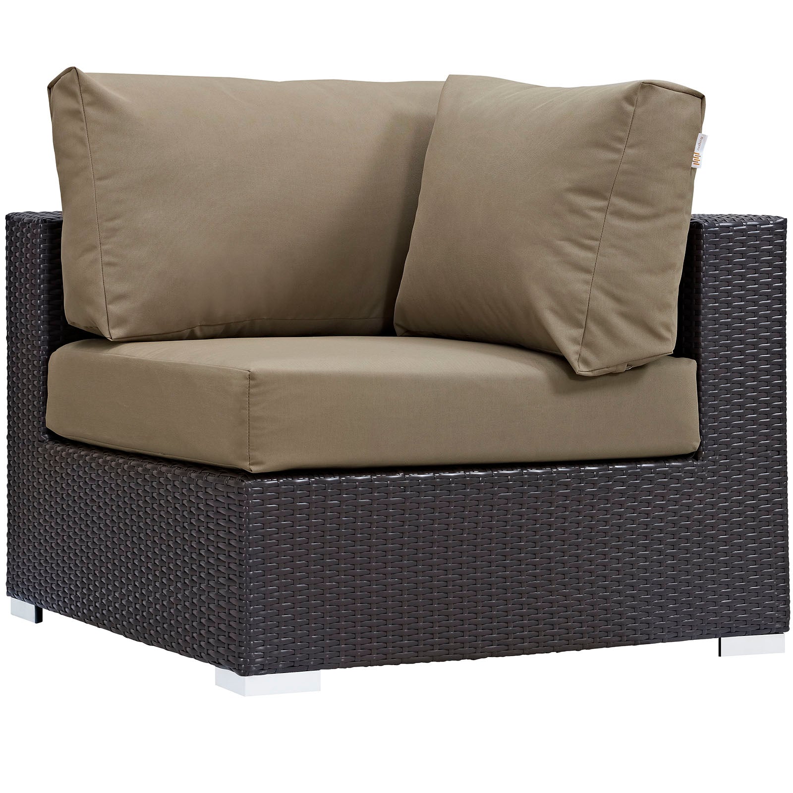 Modway Outdoor Conversation Sets - Convene 8 Piece Outdoor 197.5"W Patio Sectional Set Espresso Mocha