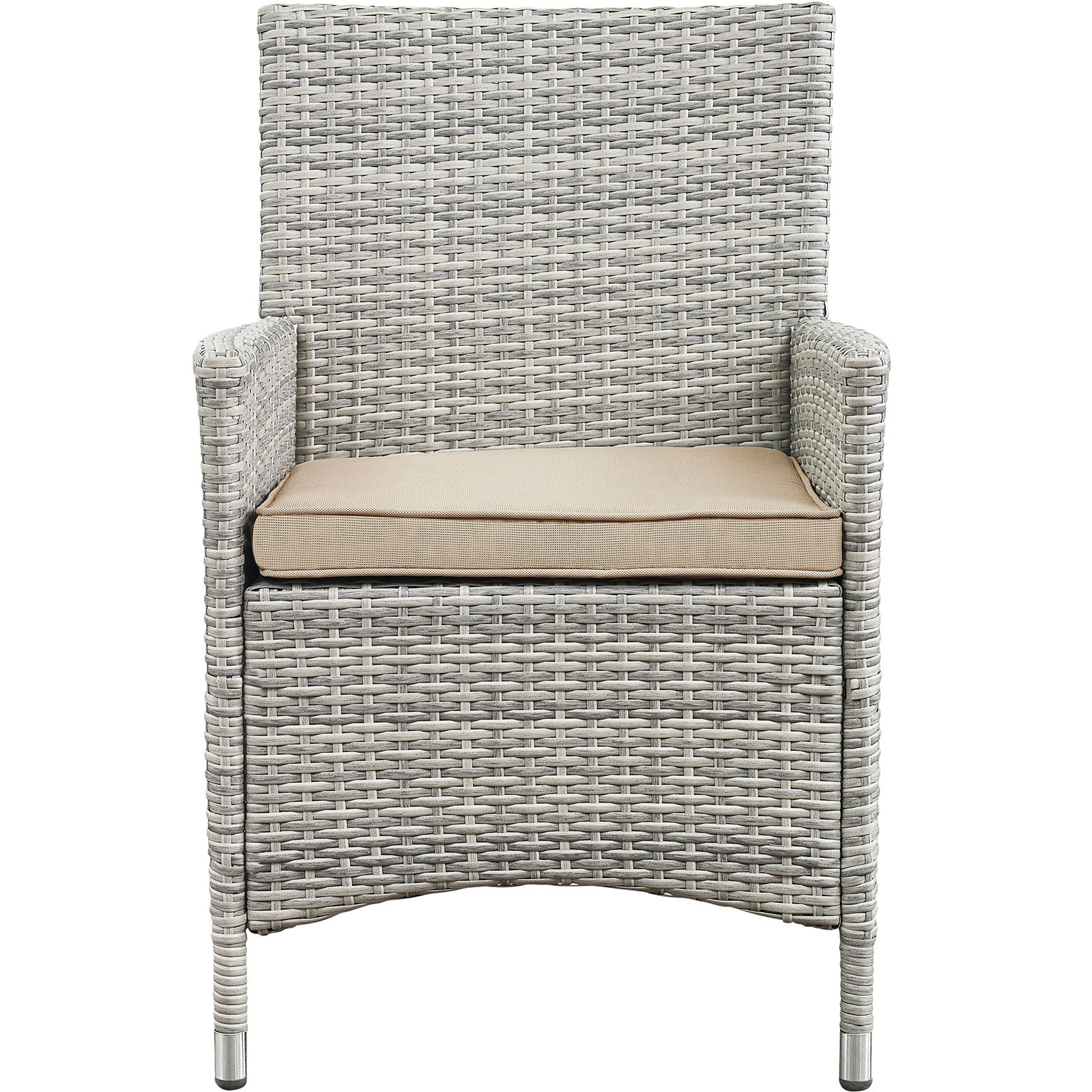 Modway Outdoor Conversation Sets - Bridge 4 Piece Outdoor Patio Conversation Set Light Gray Beige