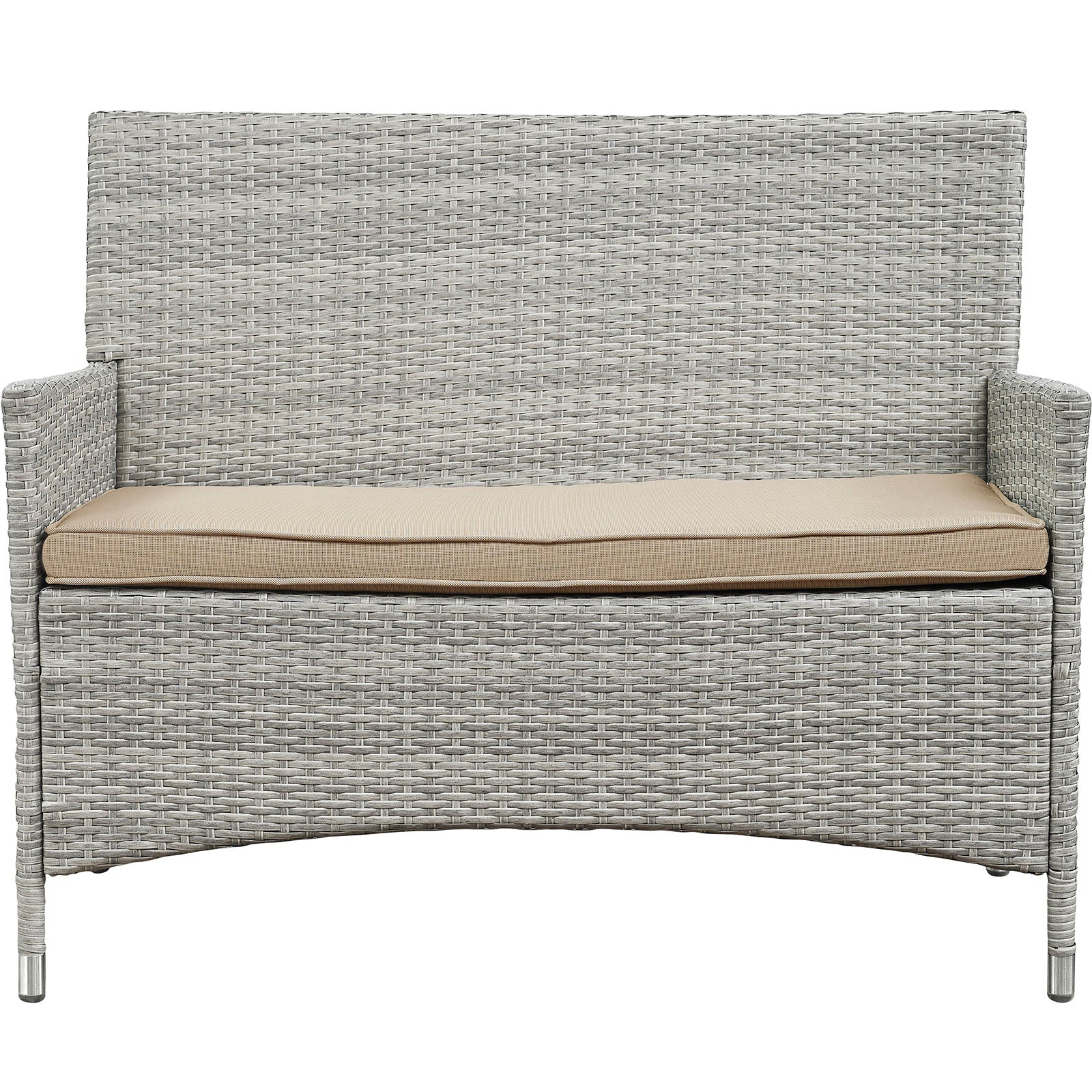 Modway Outdoor Conversation Sets - Bridge 4 Piece Outdoor Patio Conversation Set Light Gray Beige