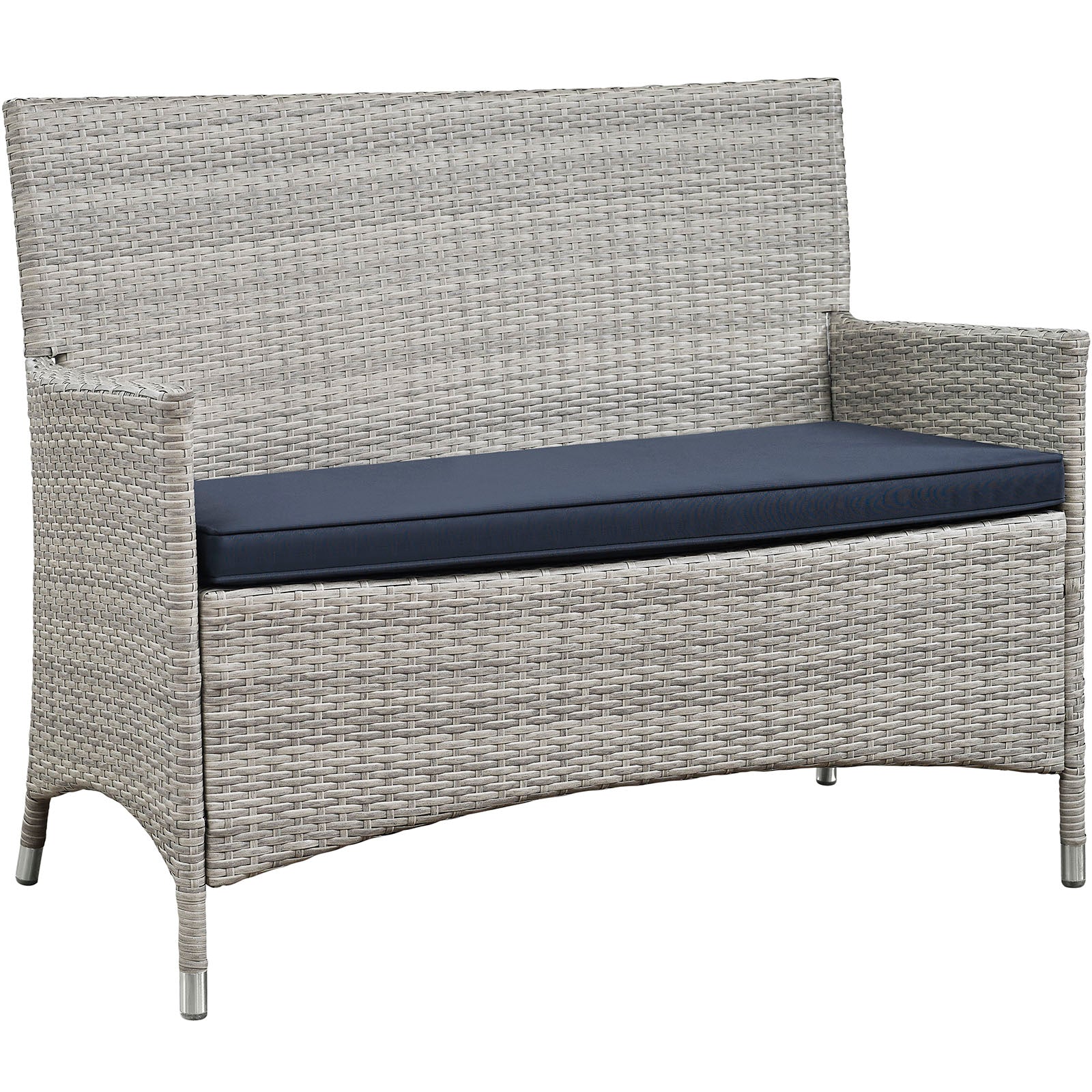 Modway Outdoor Conversation Sets - Bridge 4 Piece Outdoor Patio Conversation Set Light Gray Navy