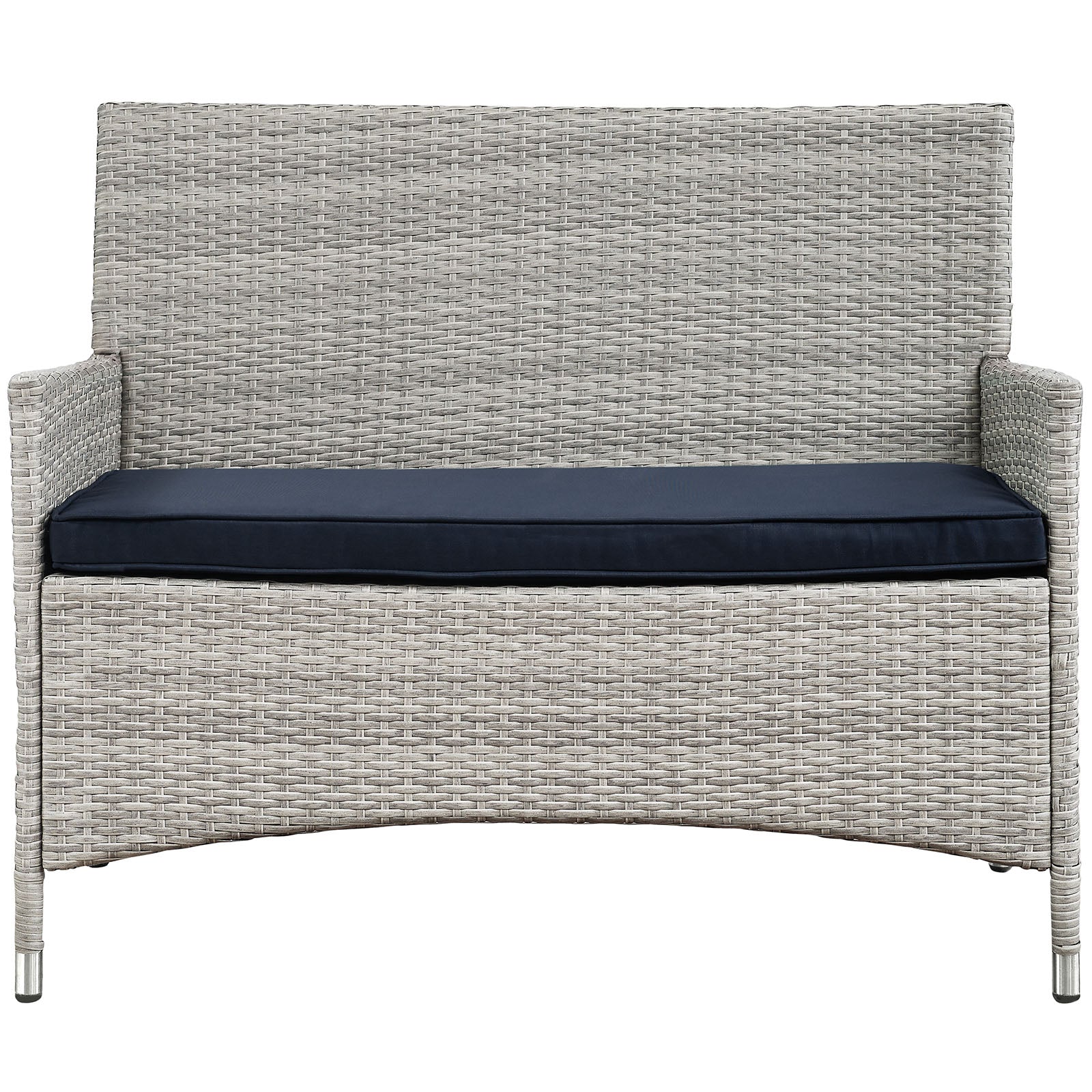 Modway Outdoor Conversation Sets - Bridge 4 Piece Outdoor Patio Conversation Set Light Gray Navy