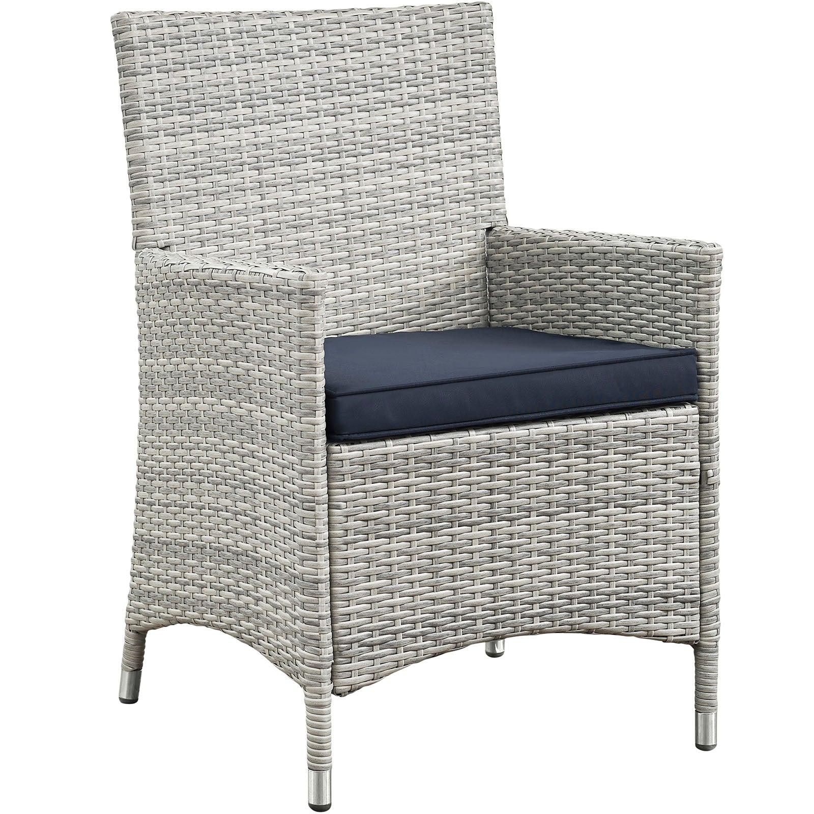 Modway Outdoor Conversation Sets - Bridge 4 Piece Outdoor Patio Conversation Set Light Gray Navy