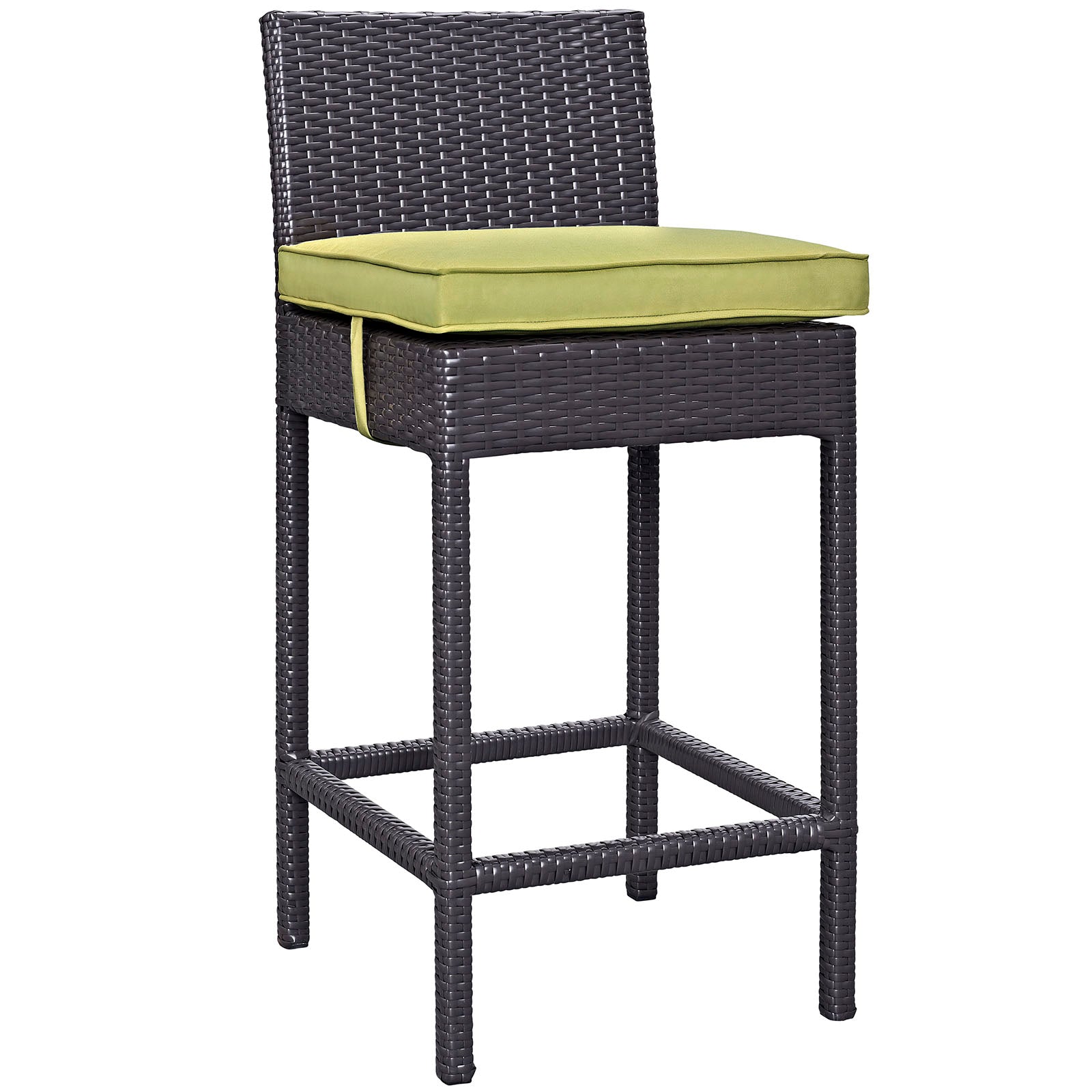 Modway Outdoor Barstools - Convene 4 Piece Outdoor Patio Pub Set Espresso Peridot