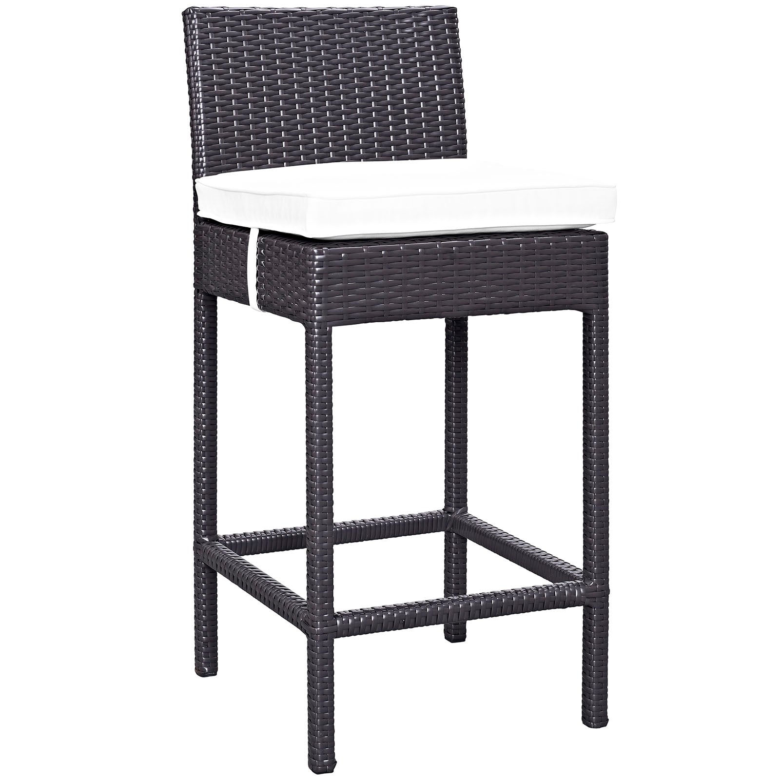 Modway Outdoor Barstools - Convene 4 Piece Outdoor Patio Pub Set Espresso White