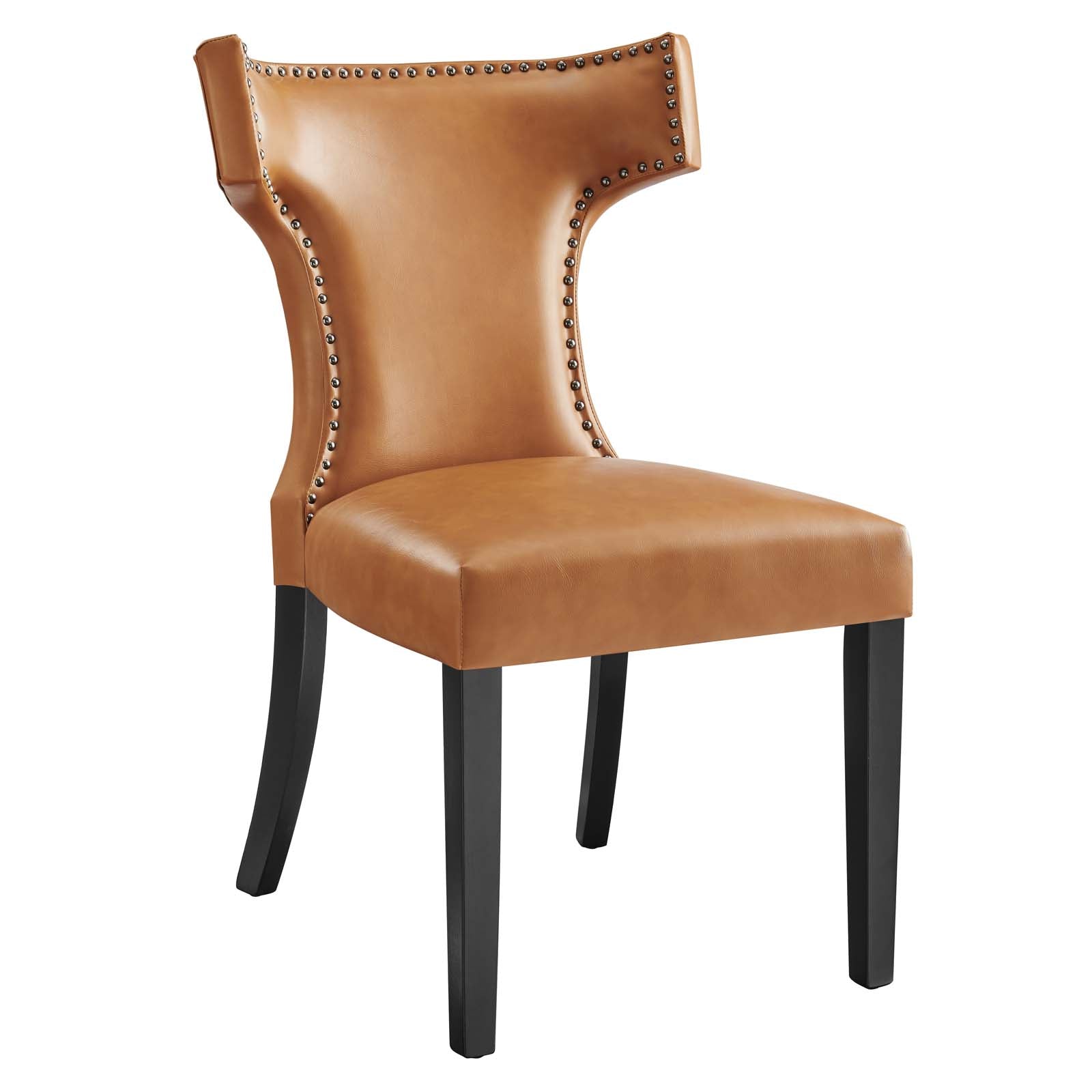 Modway Dining Chairs - Curve-Vegan-Leather-Dining-Chair-Tan
