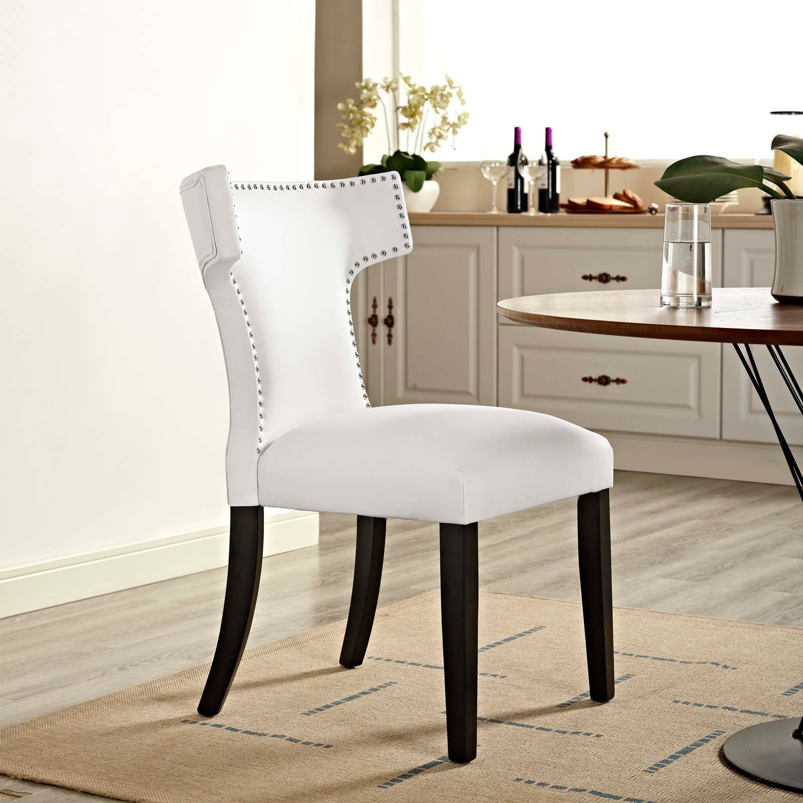 Modway Dining Chairs - Curve 36"H Vinyl Dining Chair White