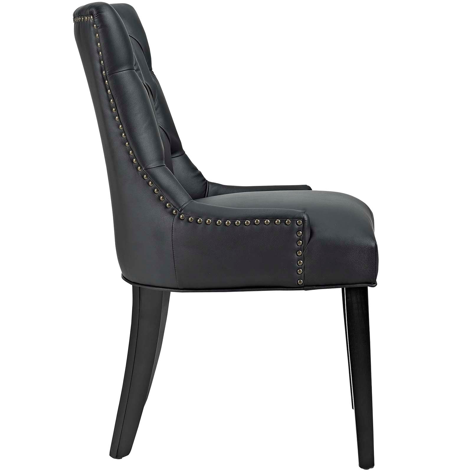 Tufted faux on sale leather dining chairs