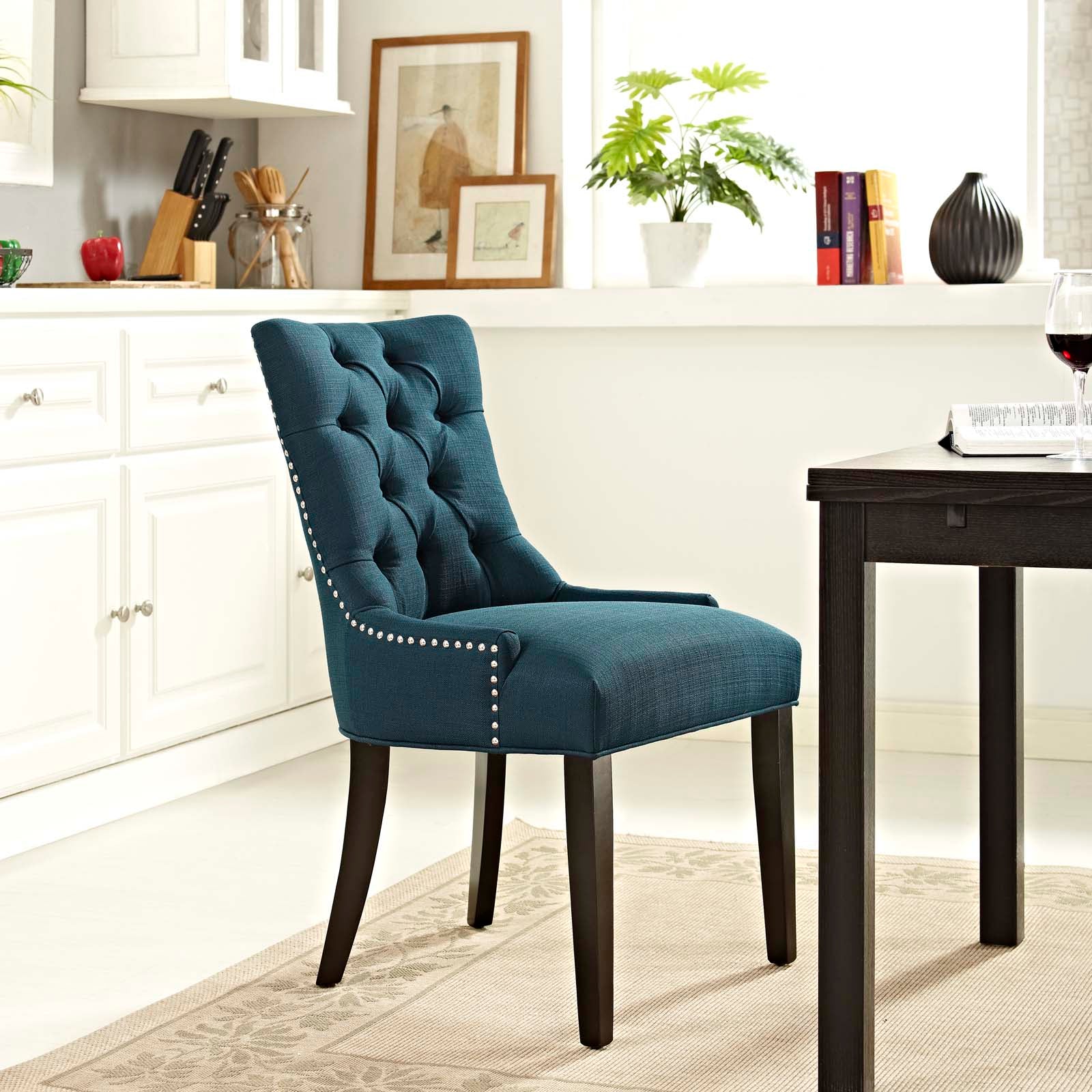 Modway Dining Chairs - Regent Tufted Fabric Dining Side Chair Azure