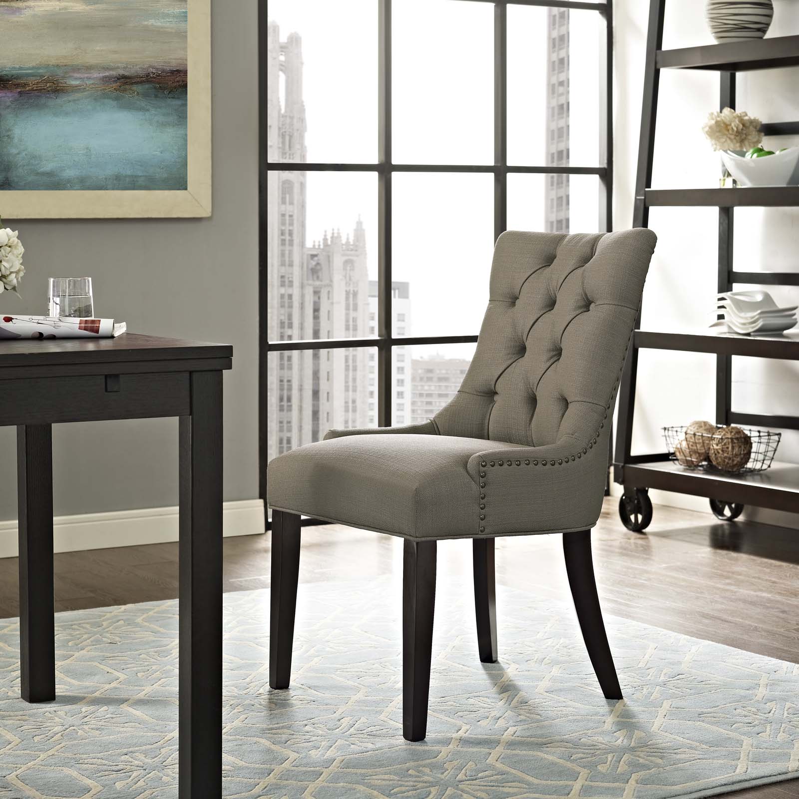 Modway Dining Chairs - Regent Tufted Dining Side Chair Granite