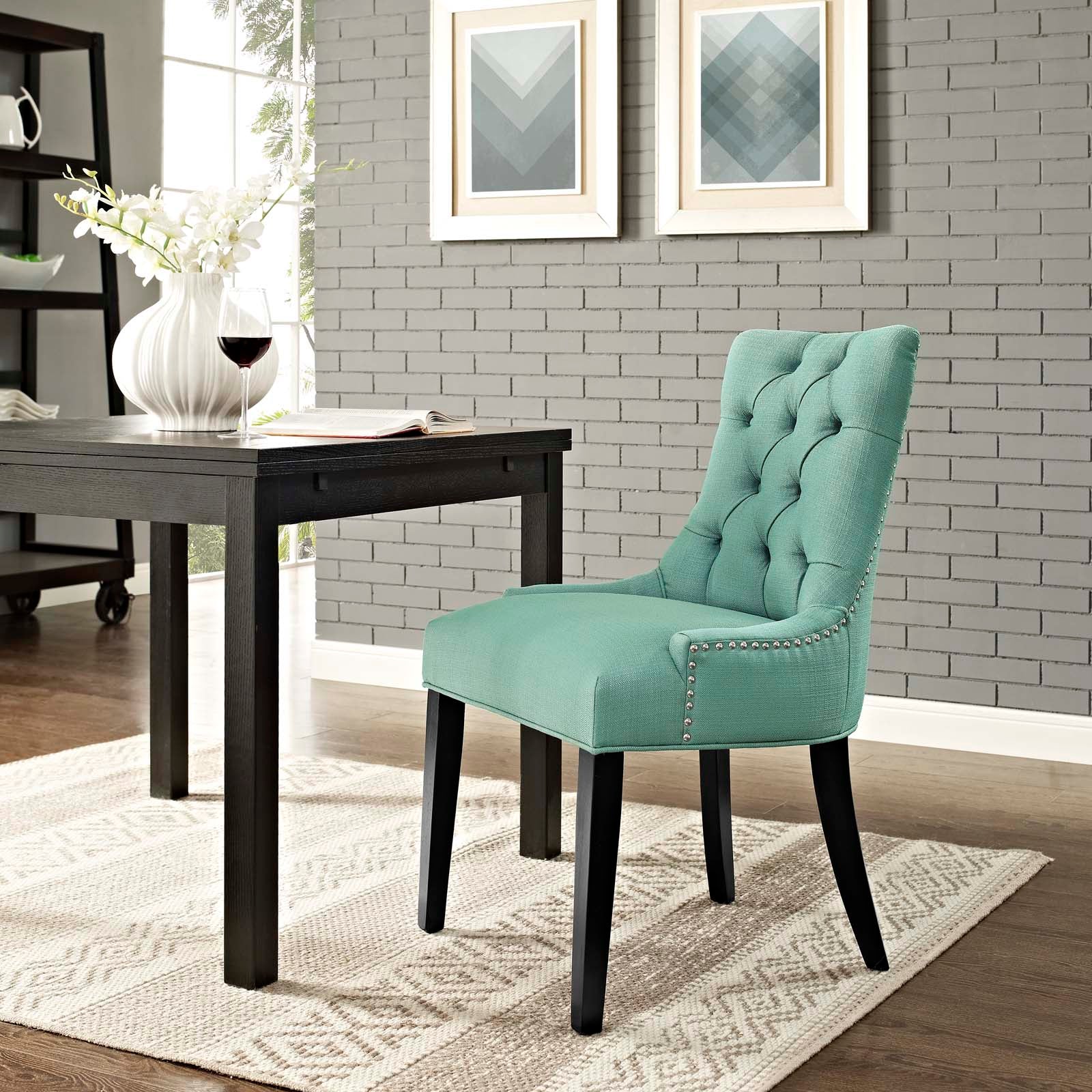 Modway Dining Chairs - Regent Tufted Fabric Dining Side Chair Laguna