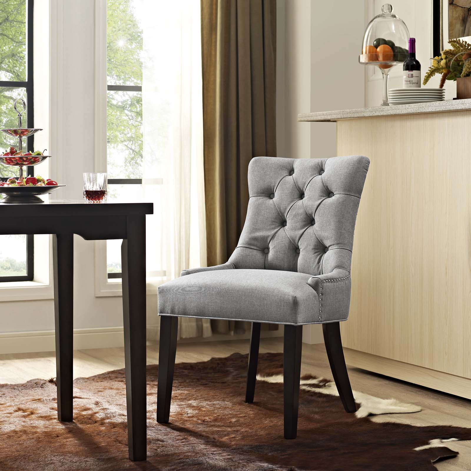Modway Dining Chairs - Regent Tufted Dining Side Chair Light Gray