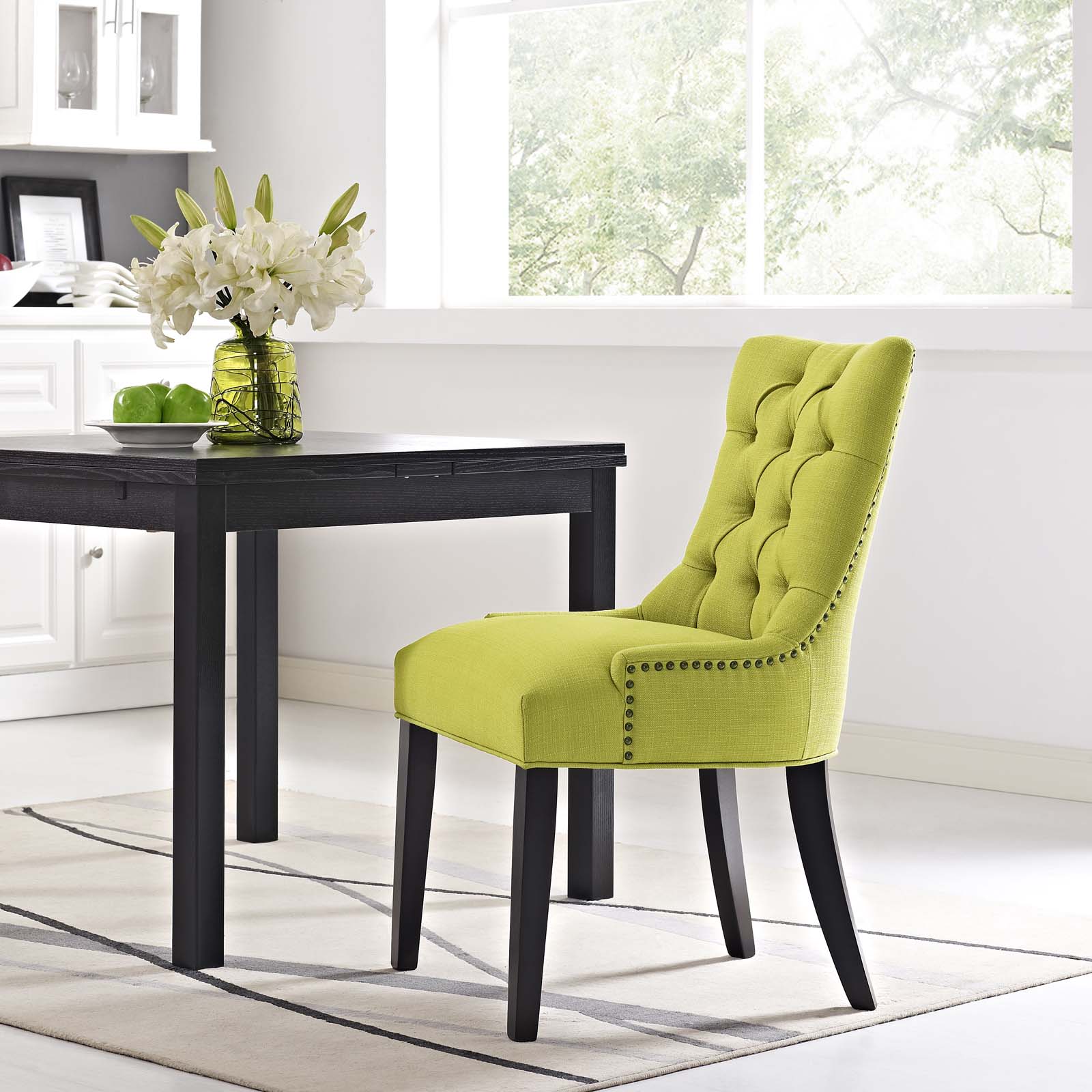 Modway Dining Chairs - Regent Tufted Fabric Dining Side Chair Wheatgrass