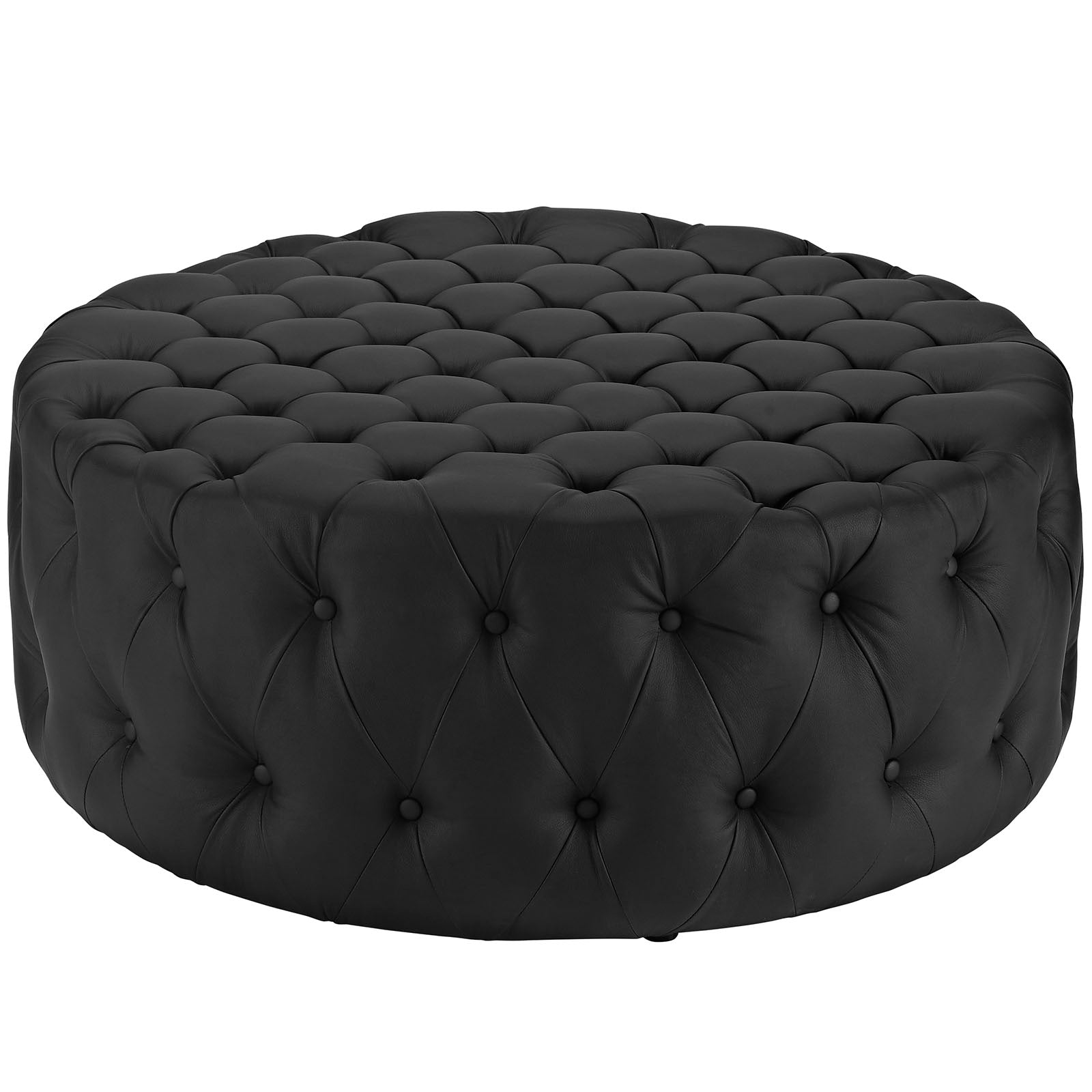 Modway Ottomans & Stools - Amour Upholstered Vinyl Ottoman Black