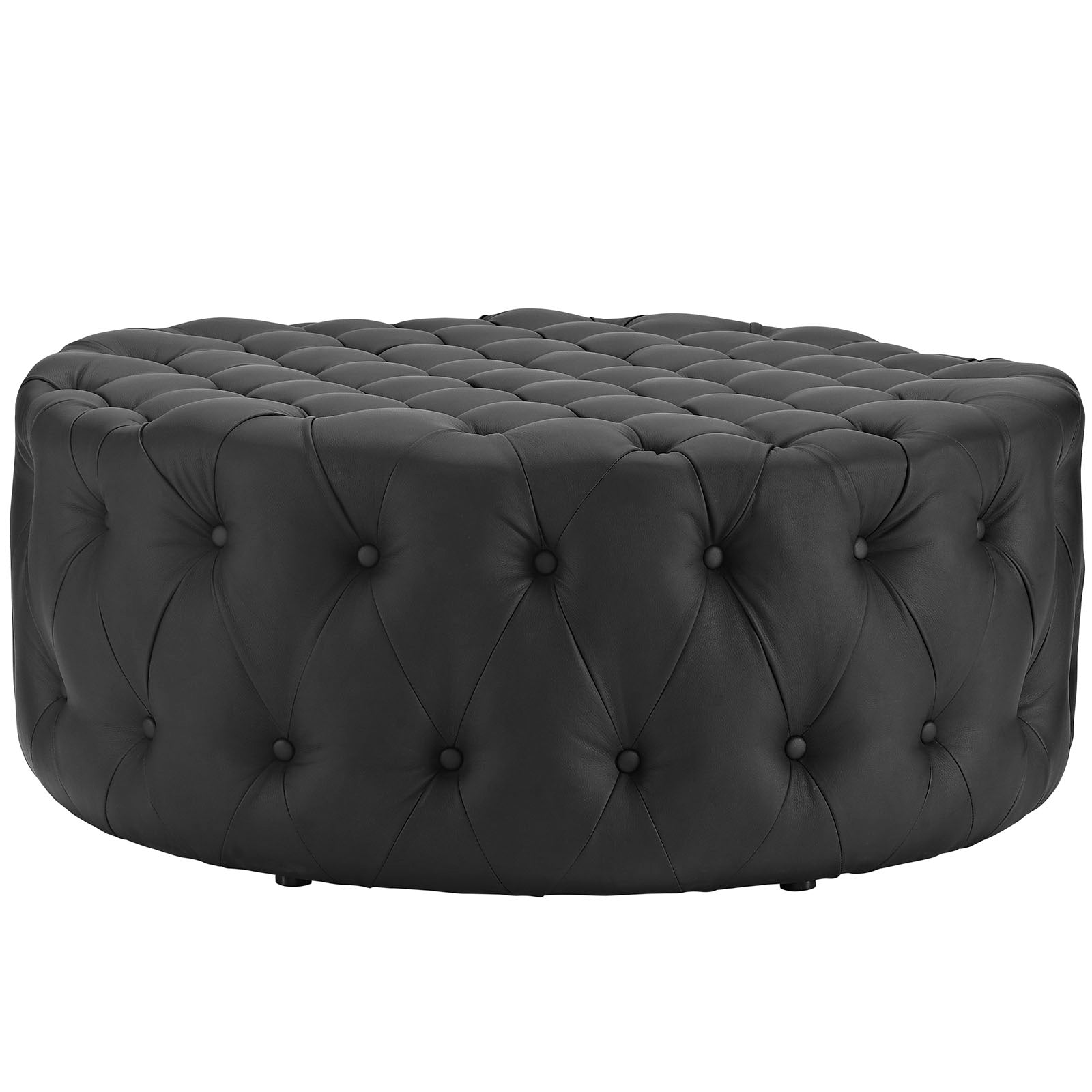 Modway Ottomans & Stools - Amour Upholstered Vinyl Ottoman Black