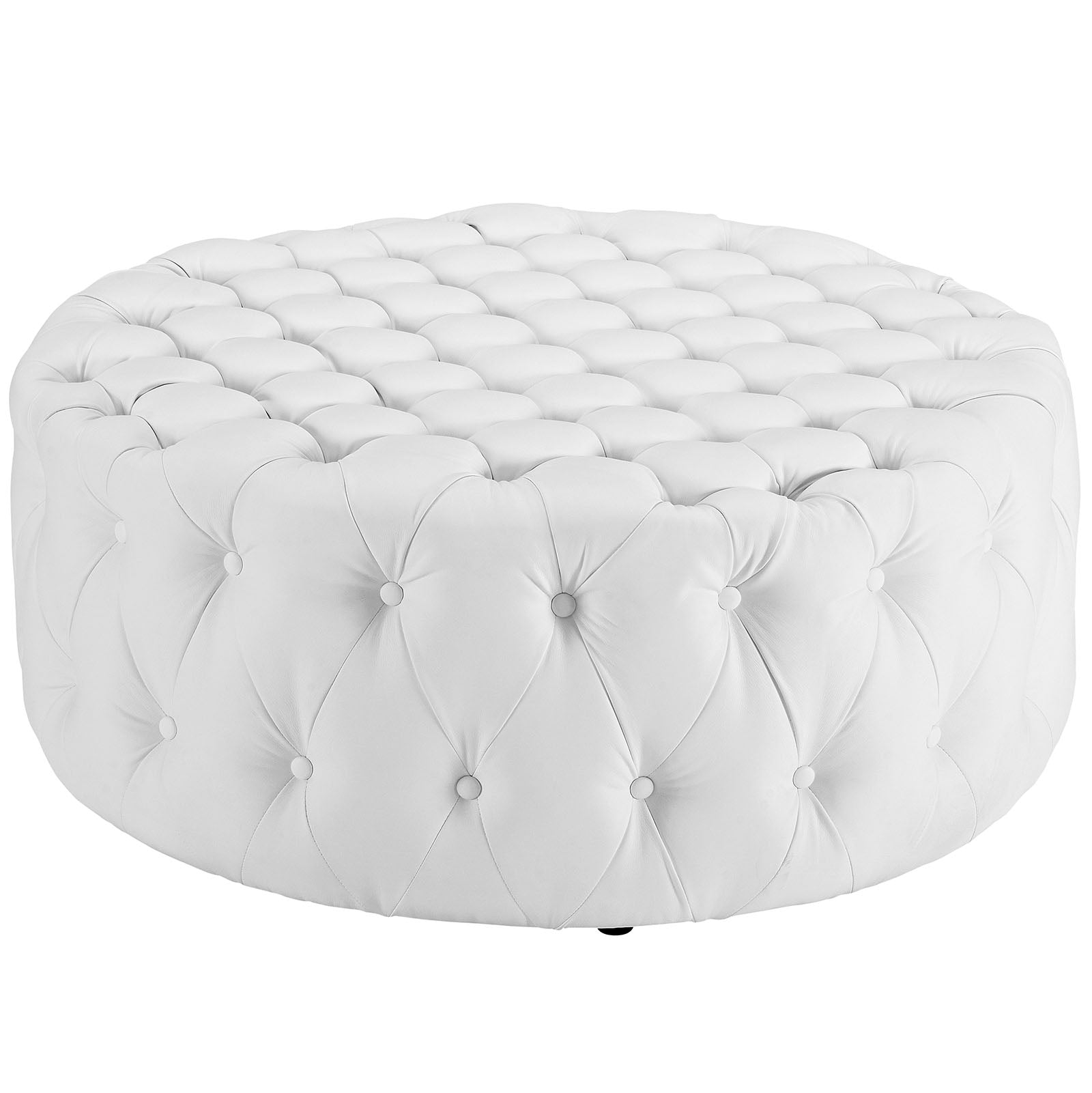 Modway Ottomans & Stools - Amour Upholstered Vinyl Ottoman White