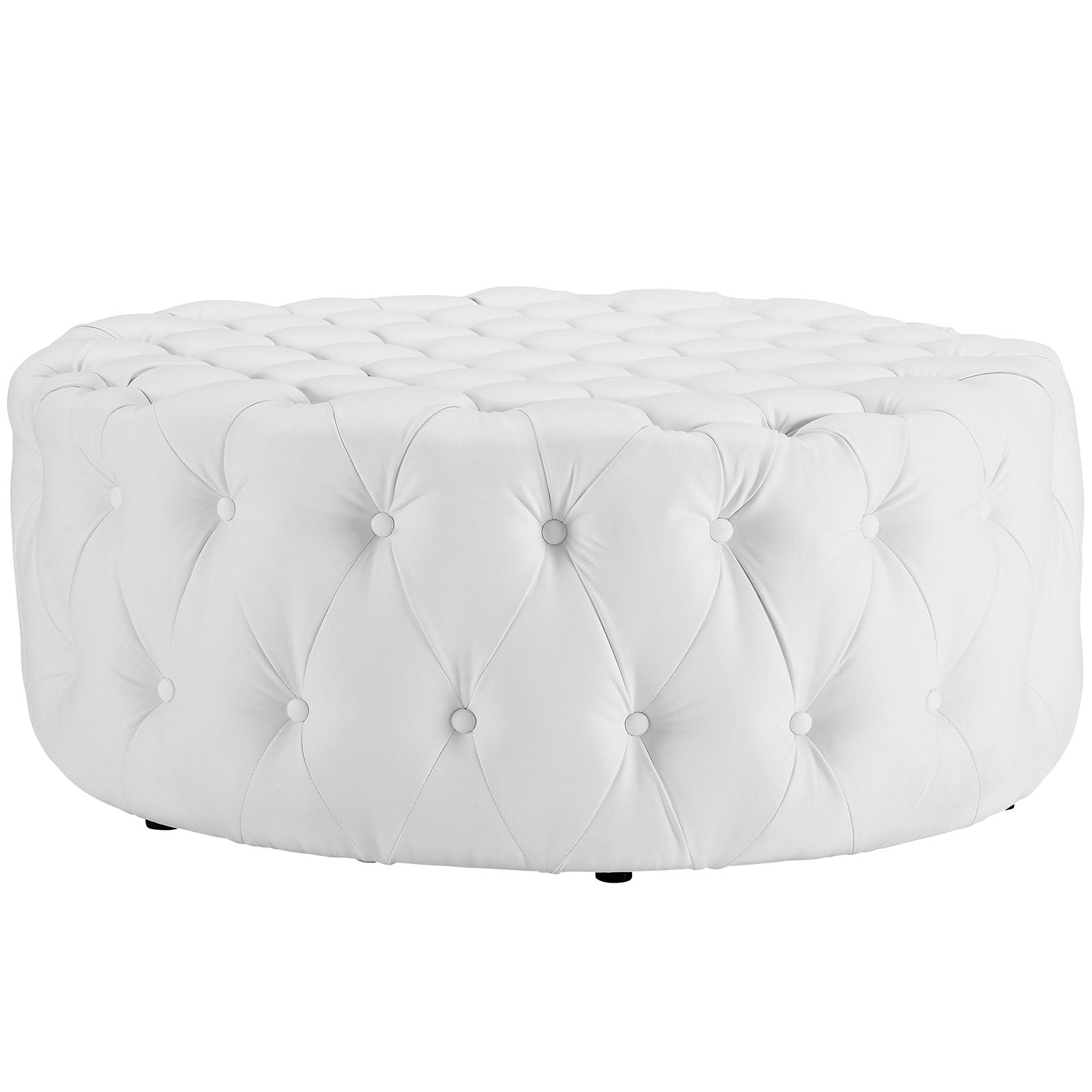 Modway Ottomans & Stools - Amour Upholstered Vinyl Ottoman White