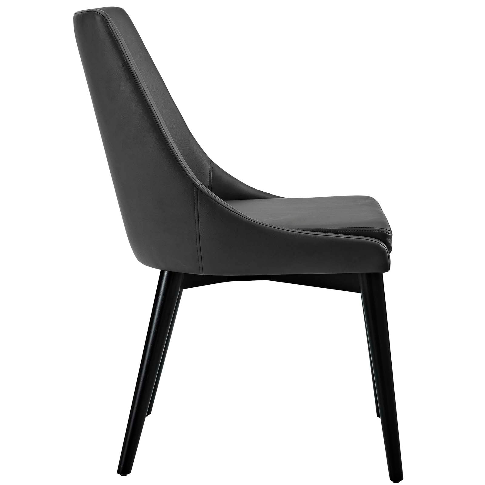 Modway Dining Chairs - Viscount Vinyl Dining Chair Black